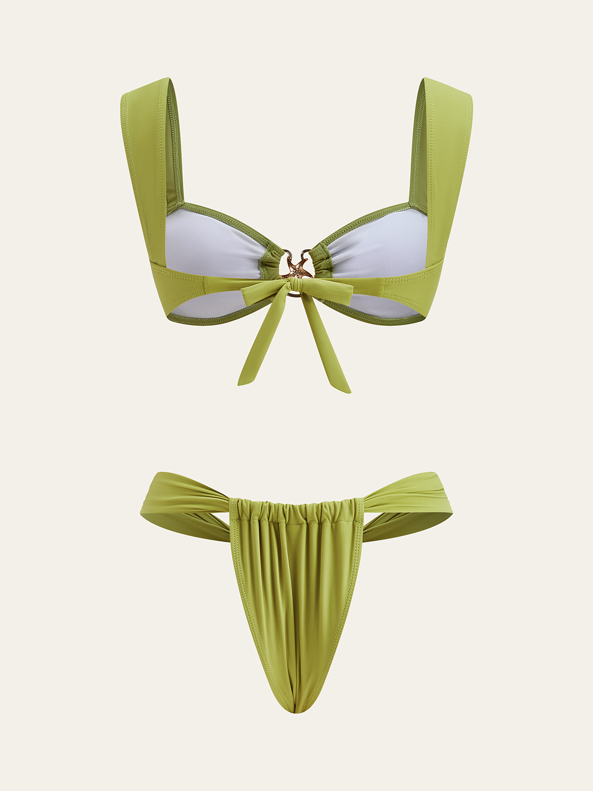 Tie-Back Metal Decor Bikini Set-Massicos