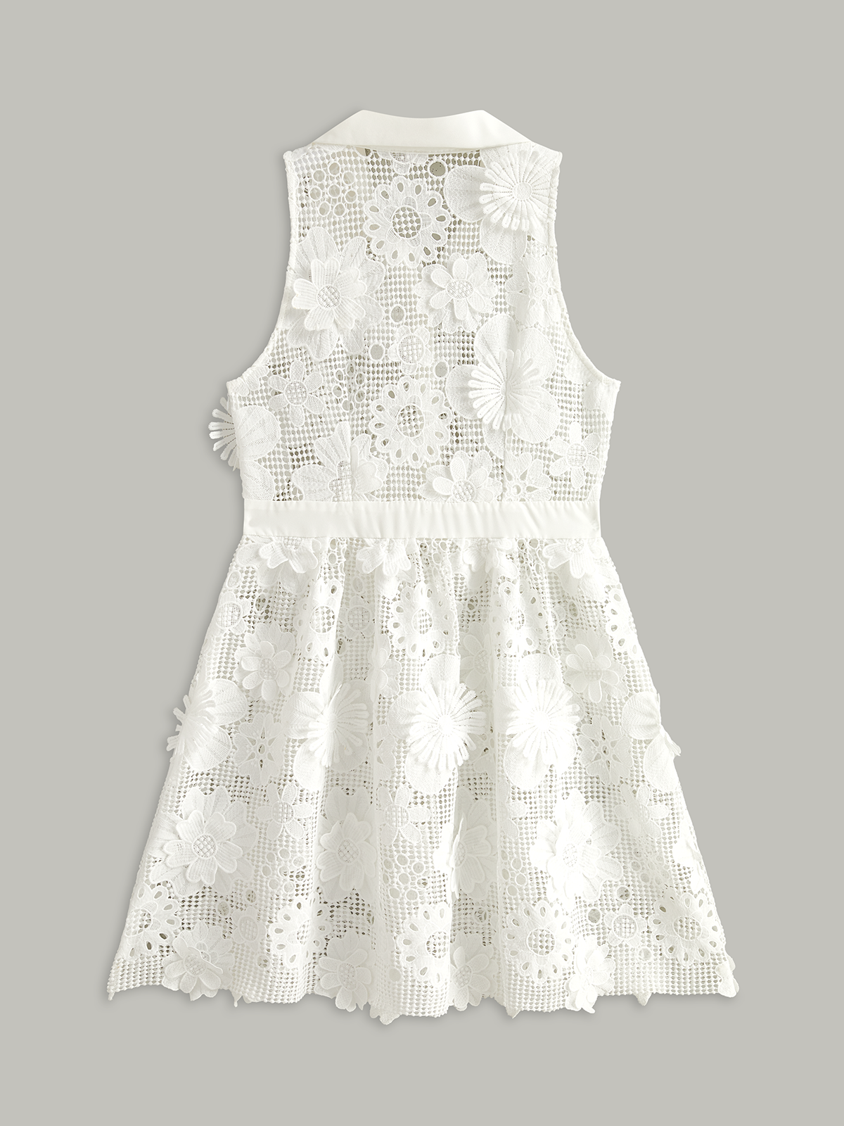 Semi Sheer 3D Flowers Mini Dress-Massicos