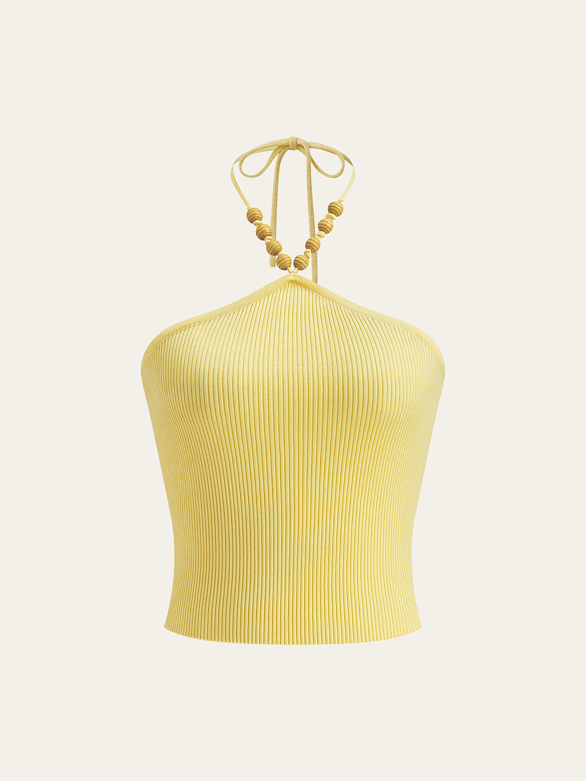 Ribbed Knit Halter Crop Top-Massicos