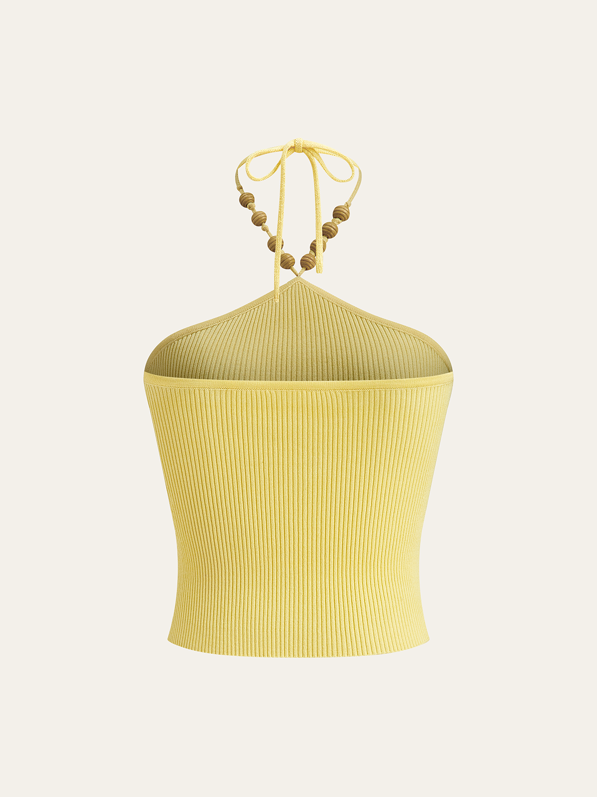 Ribbed Knit Halter Crop Top-Massicos