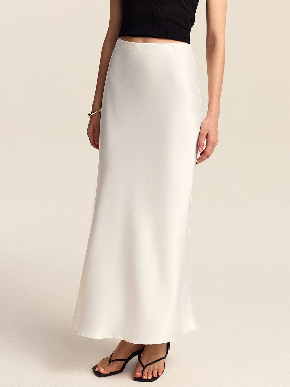 Satin Mermaid Midi Skirt-Massicos