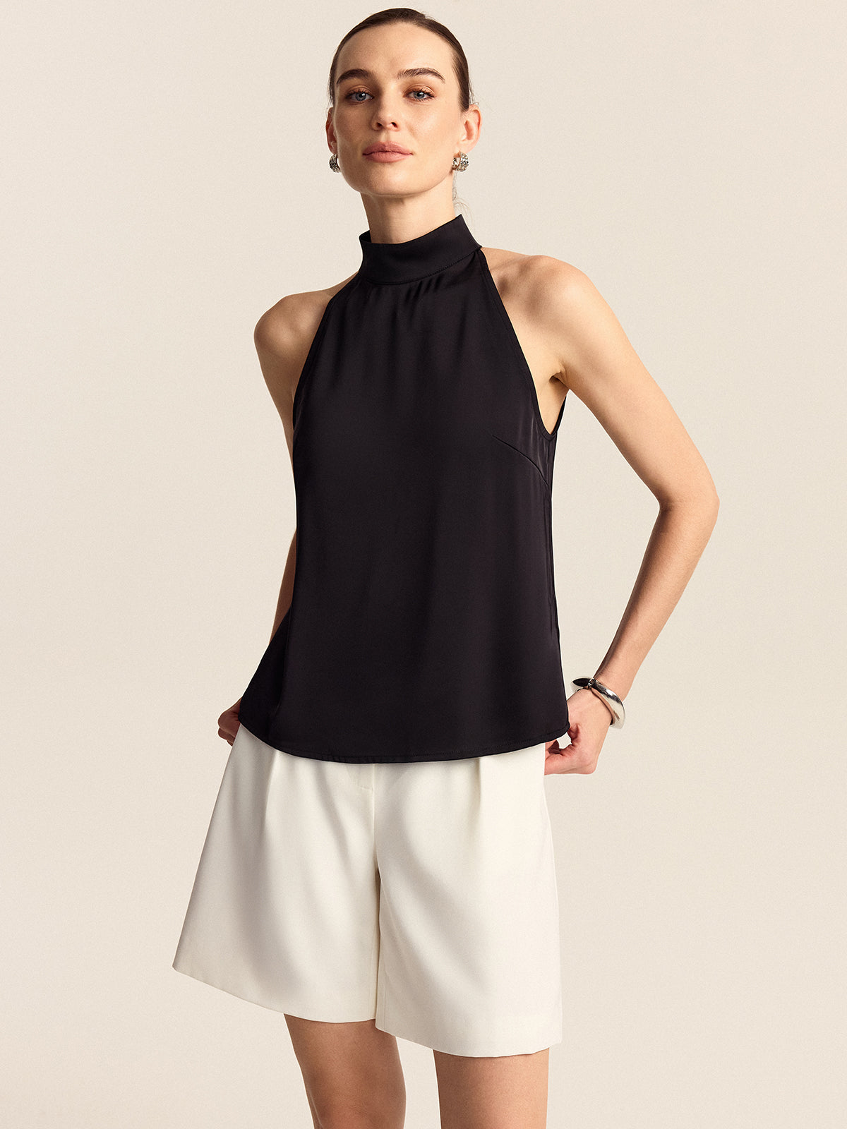 Satin Halter Top-Massicos