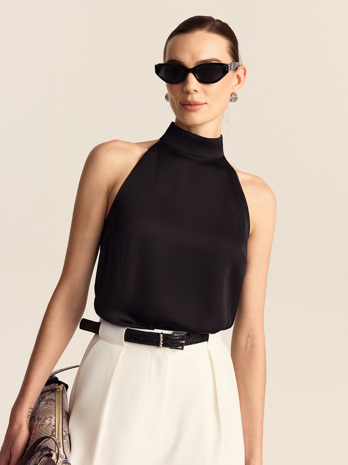Satin Halter Top-Massicos