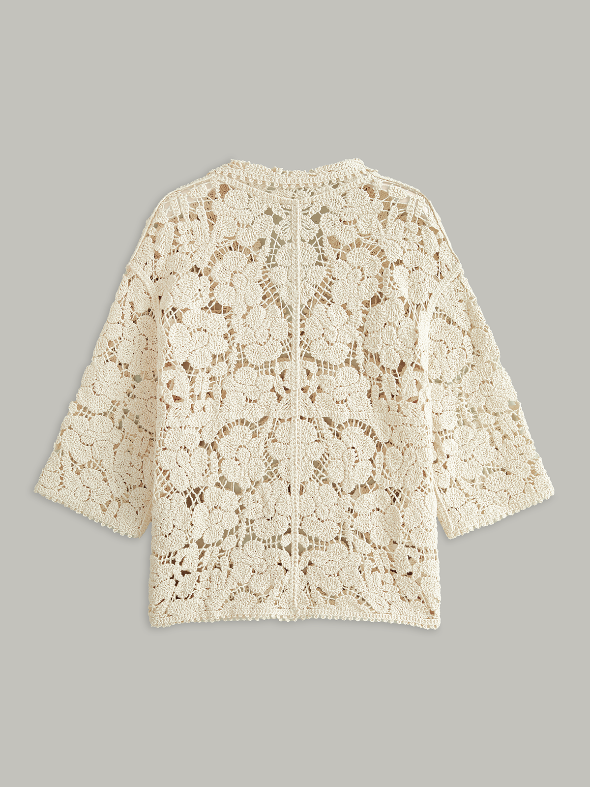 Semi-Sheer Floral Lace Top-Massicos