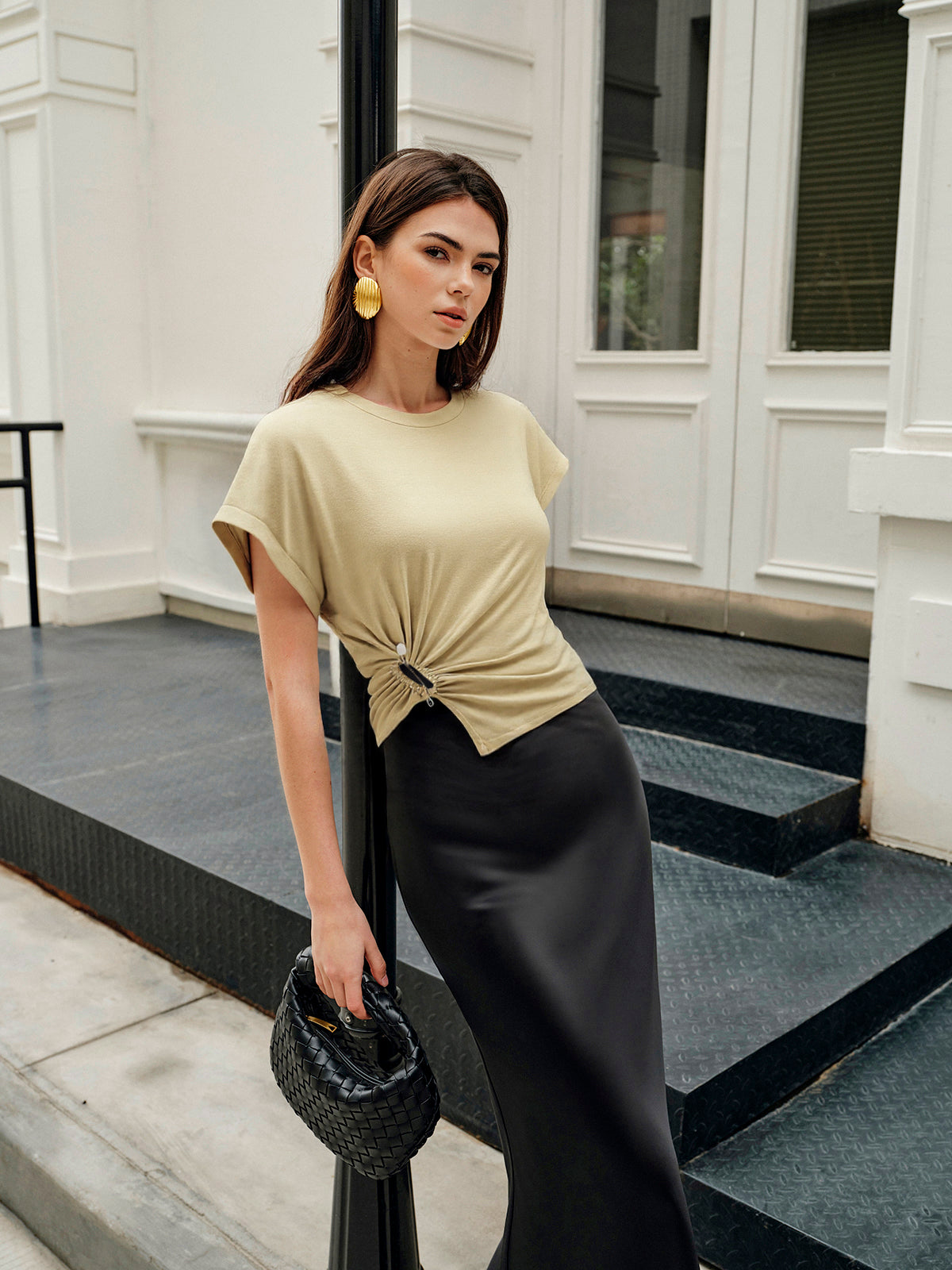 Asymmetrical Ruched Top-Massicos