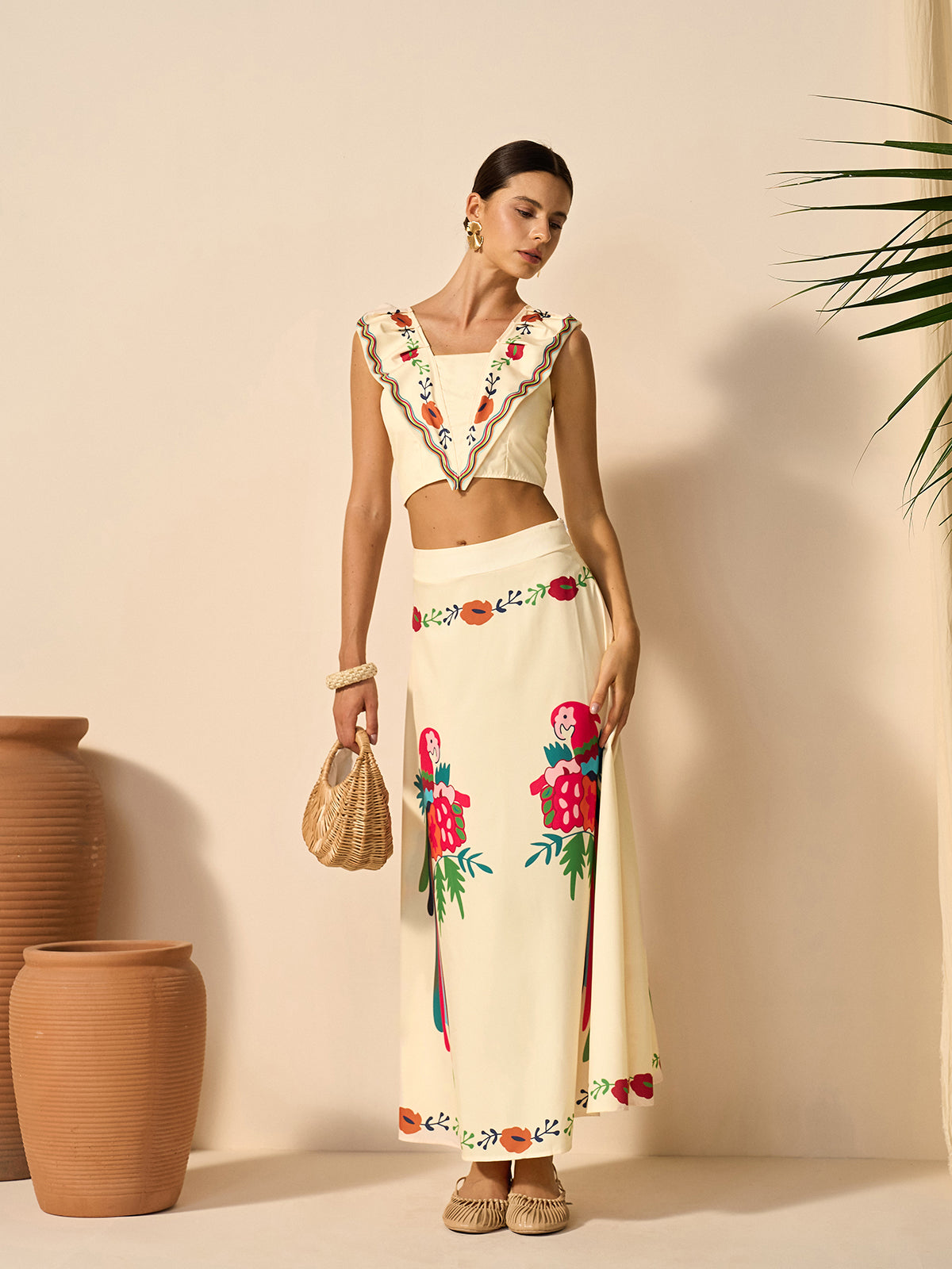 Boho Print Skirt Set-Massicos