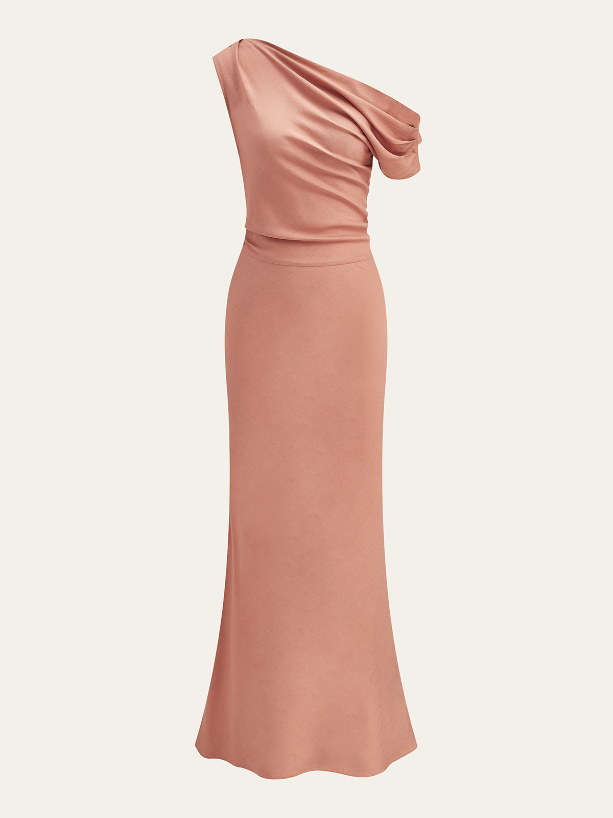 One-Shoulder Draped Maxi Dress-Massicos