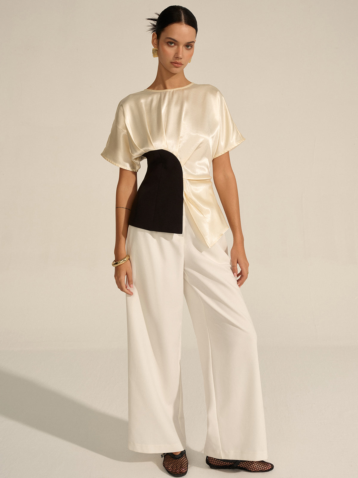 Asymmetric Color-Block Top-Massicos