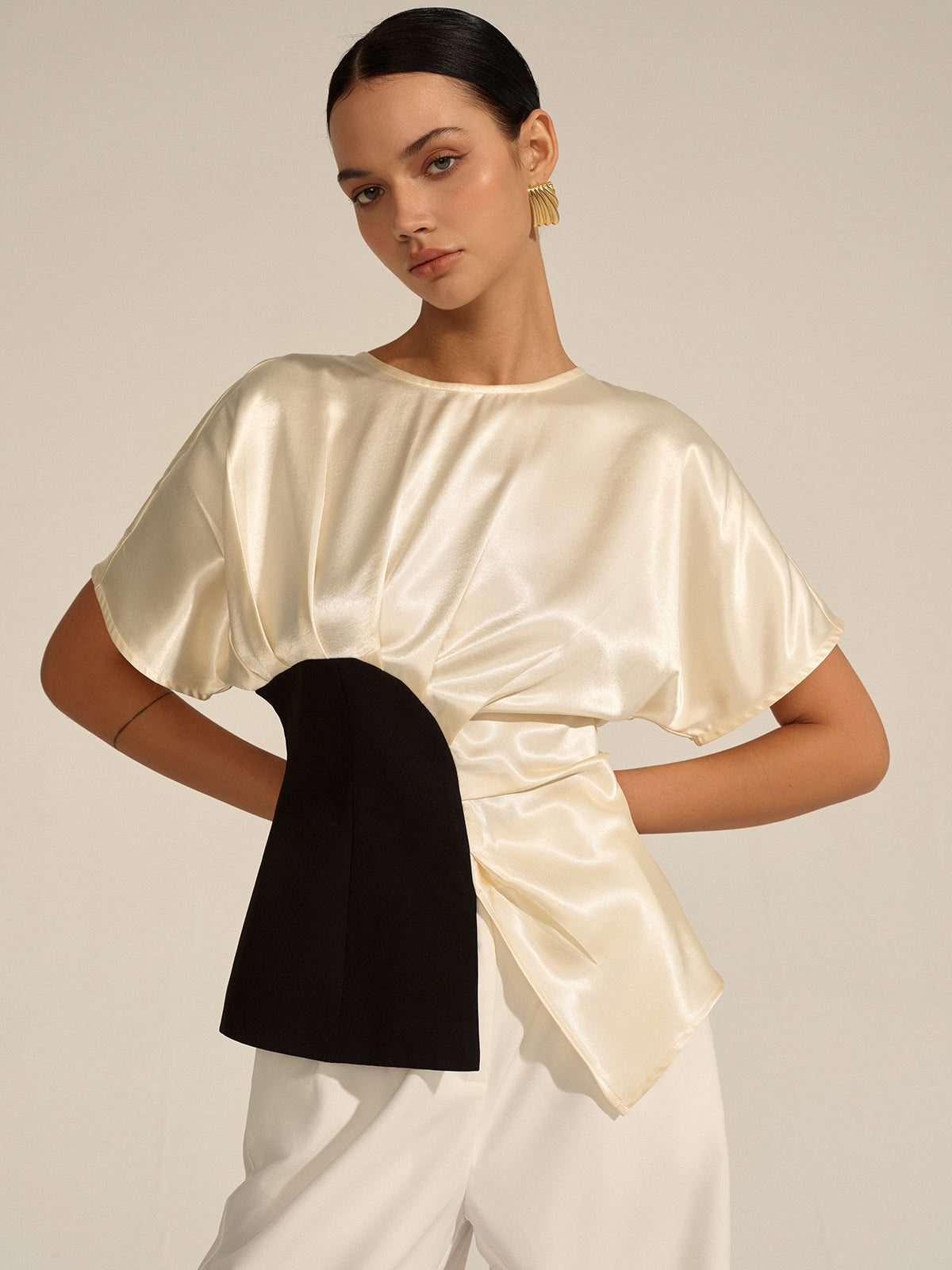 Asymmetric Color-Block Top-Massicos