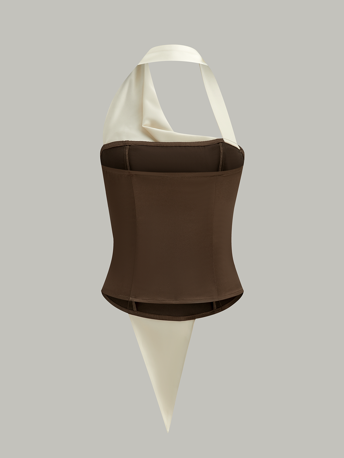 Asymmetrical Halter Top with Large Buttons-Massicos