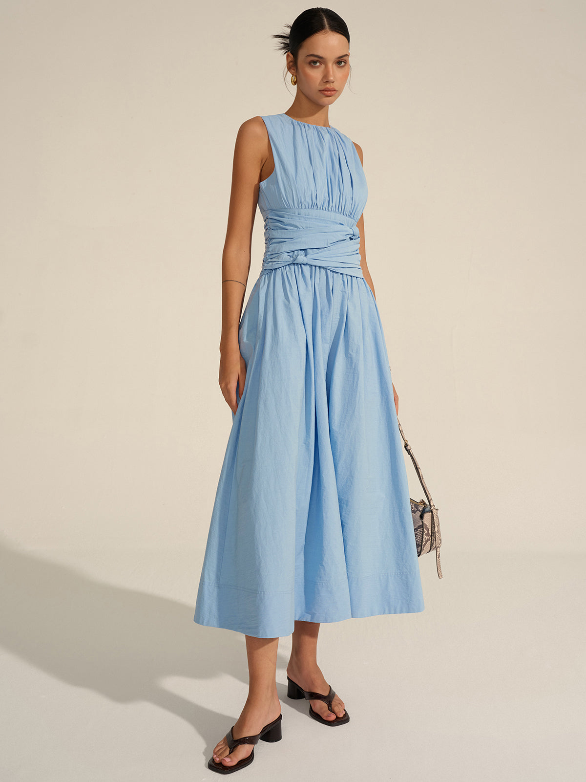 Ruched Waist Maxi Dress-Massicos