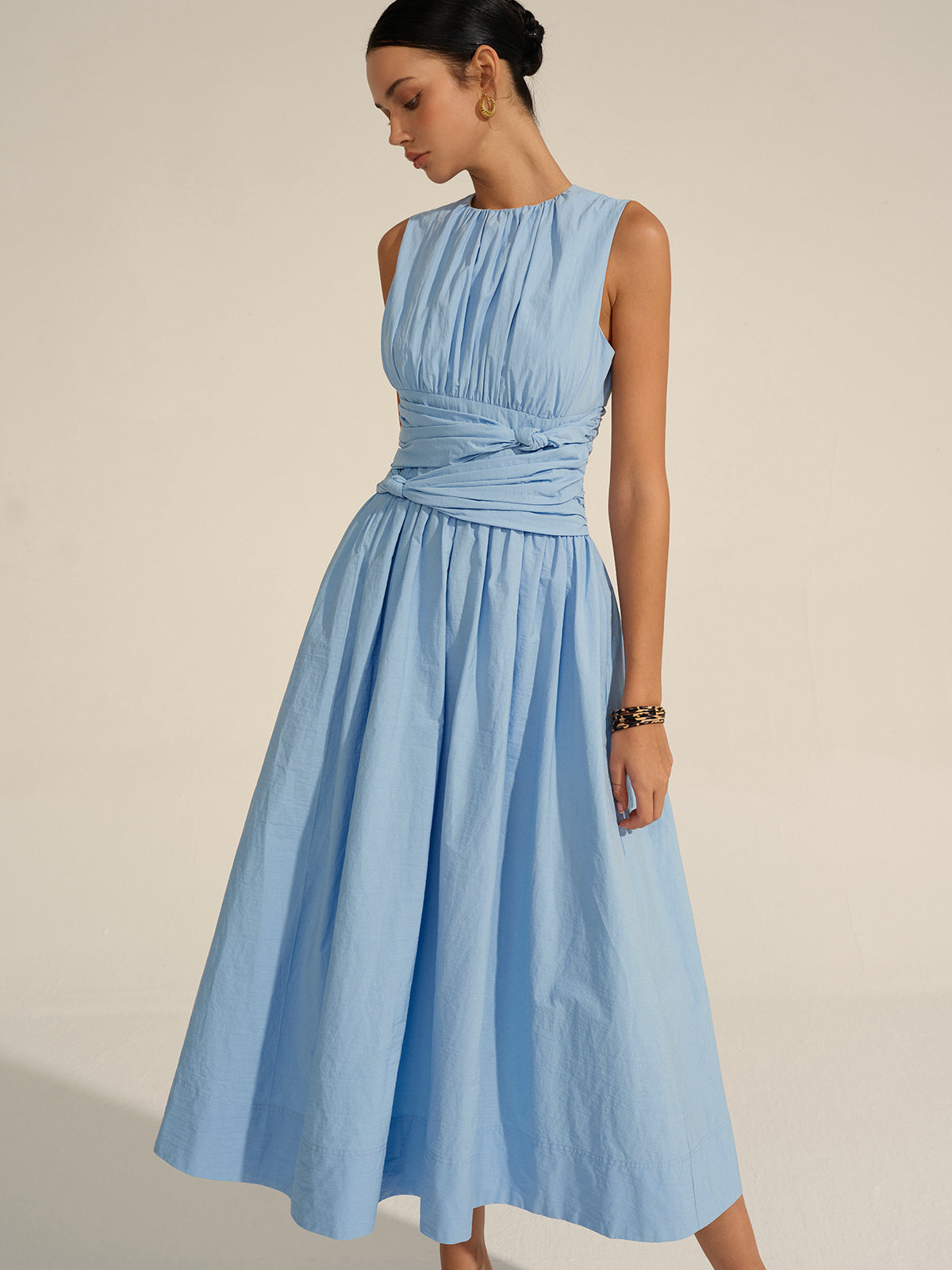 Ruched Waist Maxi Dress-Massicos