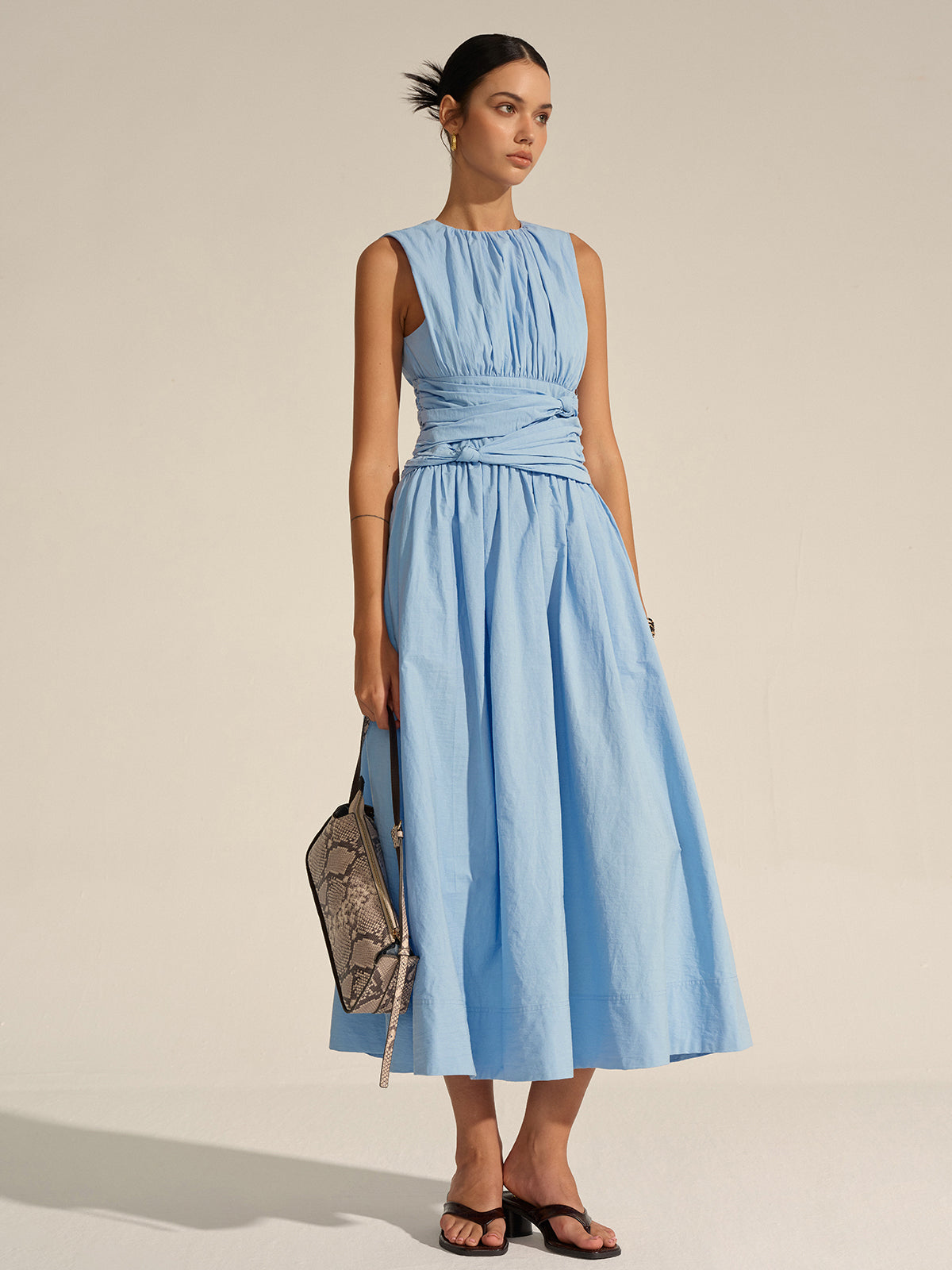 Ruched Waist Maxi Dress-Massicos