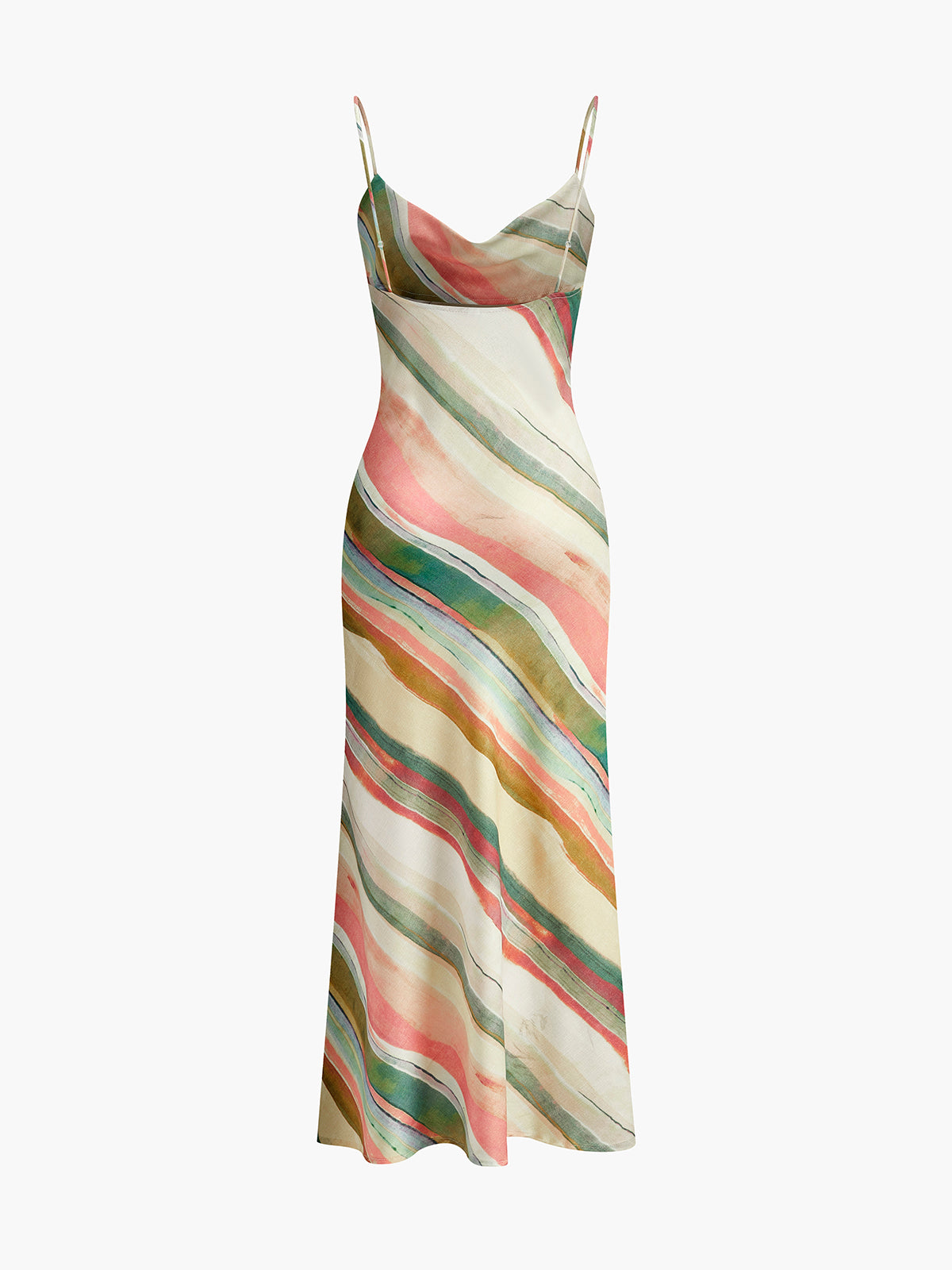 Watercolor Striped Cami Dress-Massicos