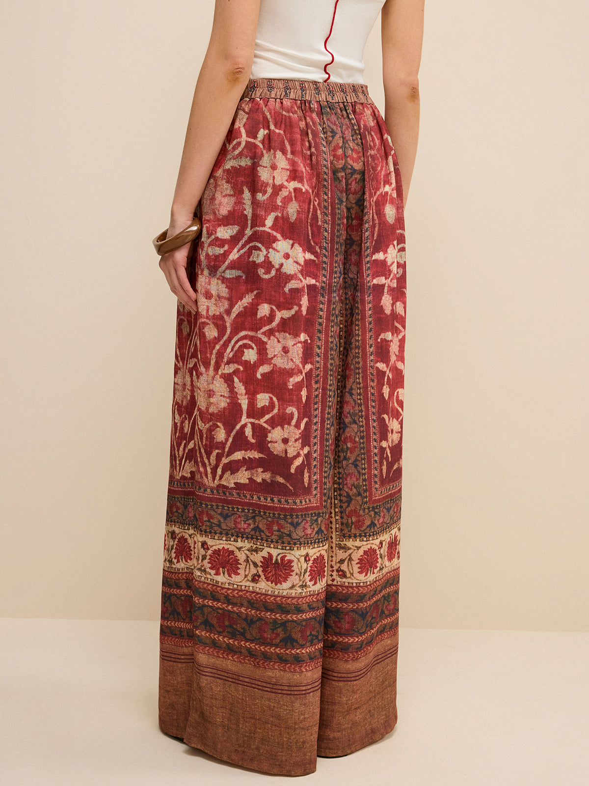 Boho Print Wide-Leg Pants-Massicos