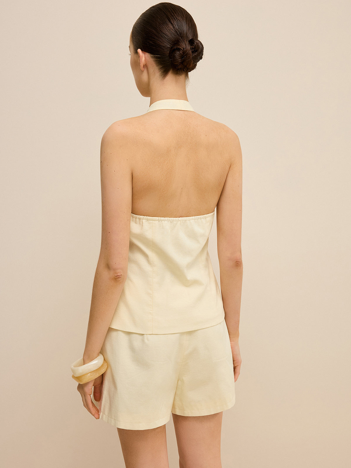 Halter Cut-Out Top and Shorts Set-Massicos