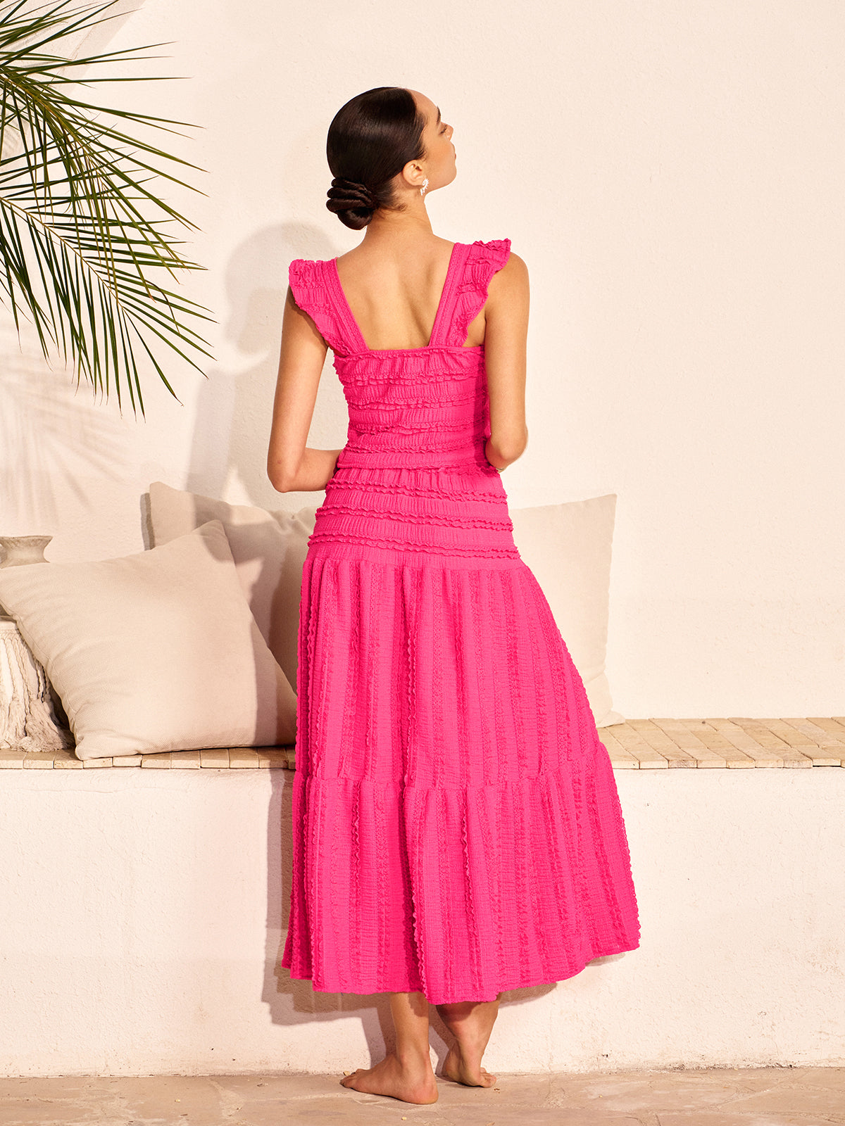 Ruched Crop Top And Maxi Skirt Set-Massicos