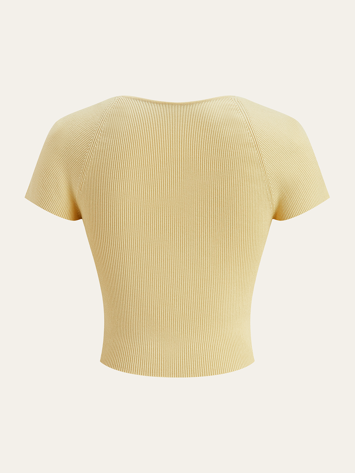 Ribbed Knit Square Neck Crop Top-Massicos
