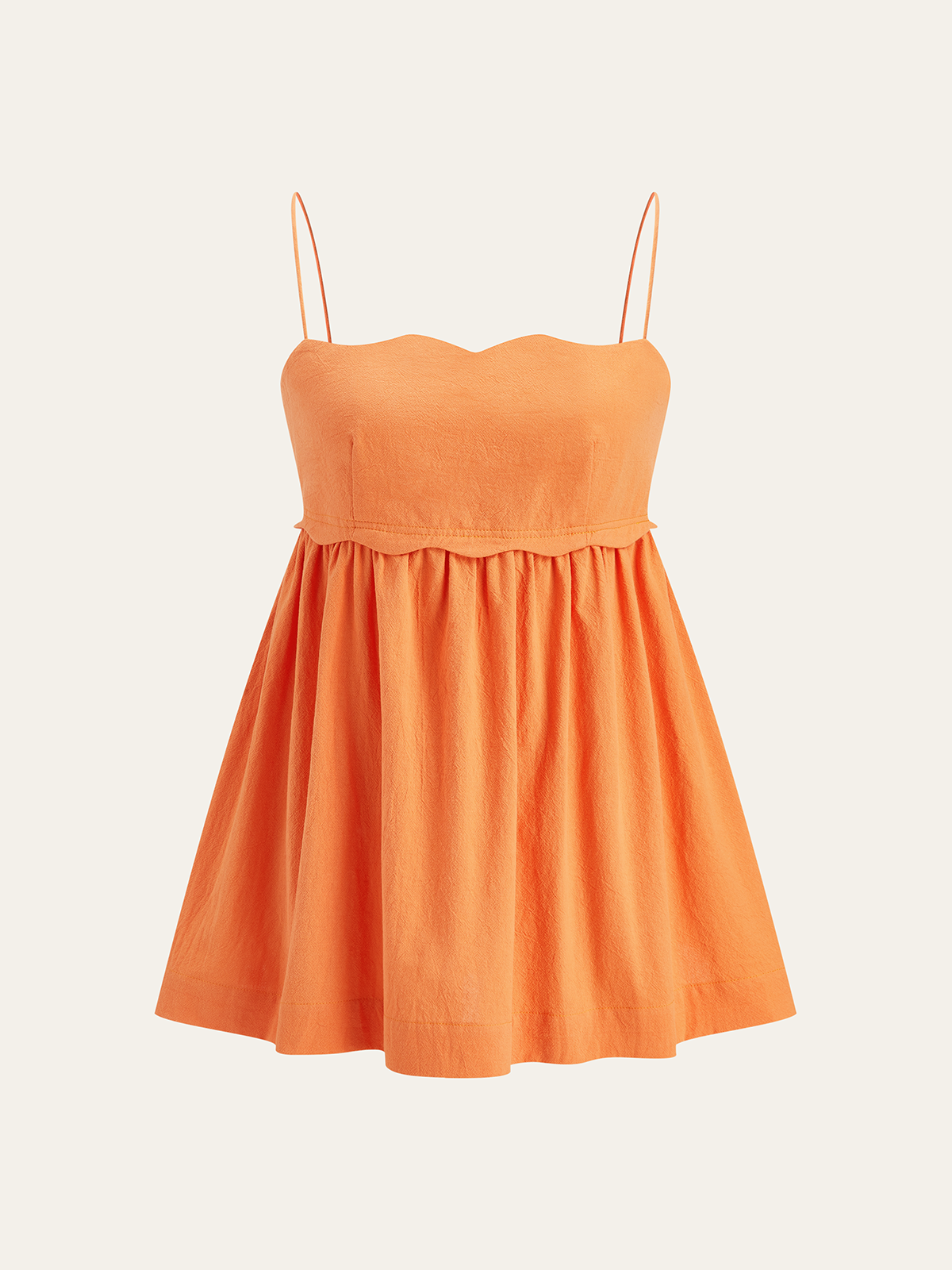 Scallop Hem Cami Top and Shorts Set-Massicos