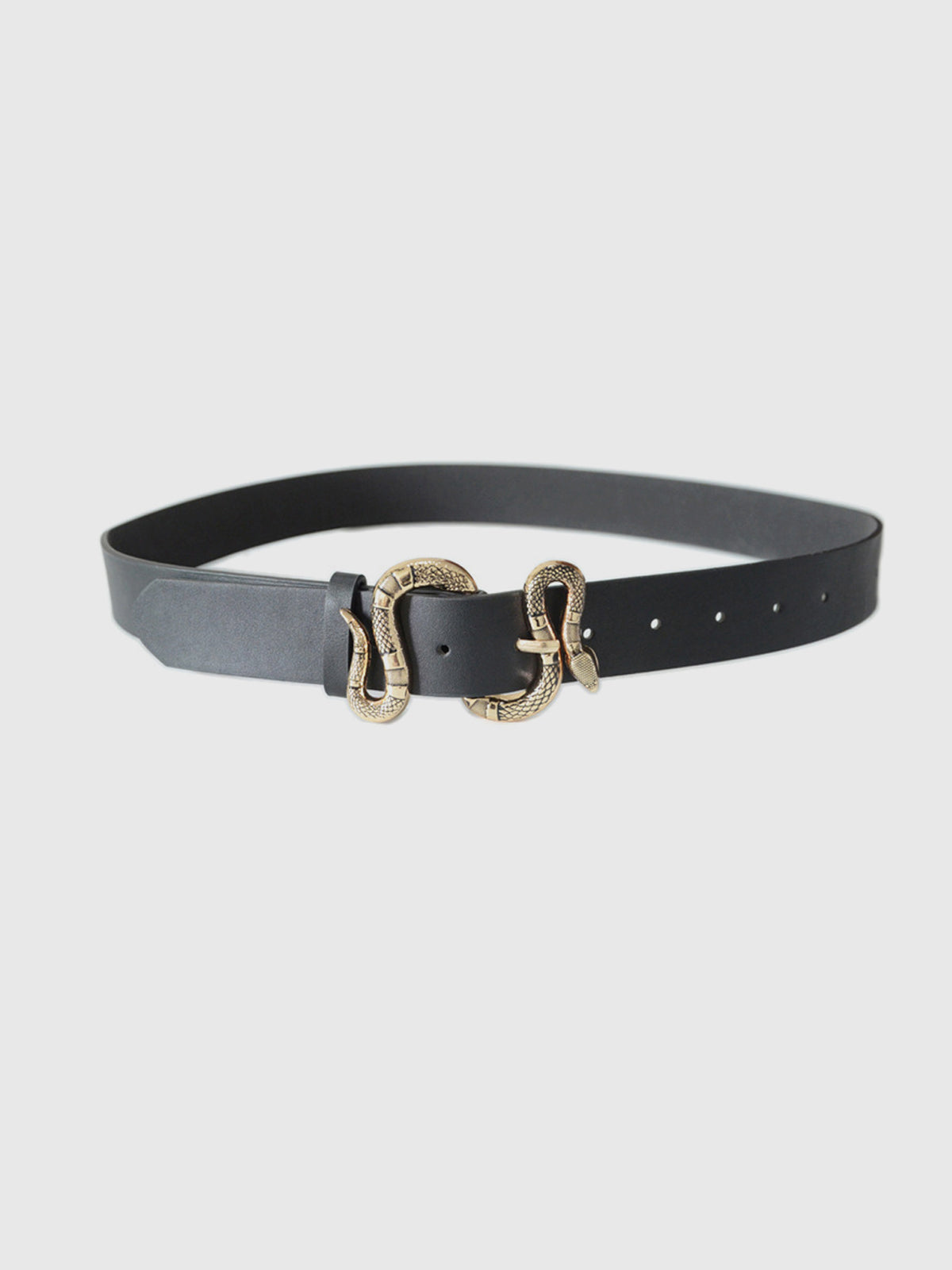 Snake Buckle Leather Belt-Massicos