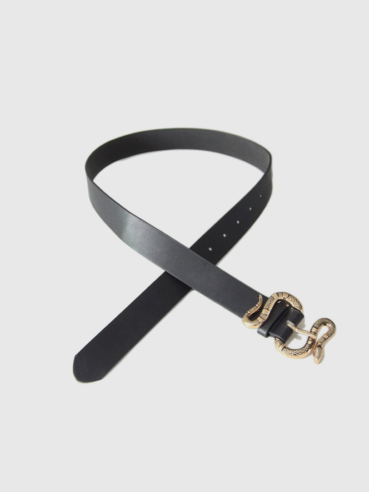 Snake Buckle Leather Belt-Massicos