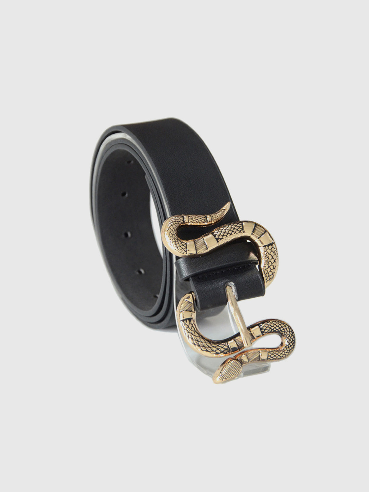 Snake Buckle Leather Belt-Massicos