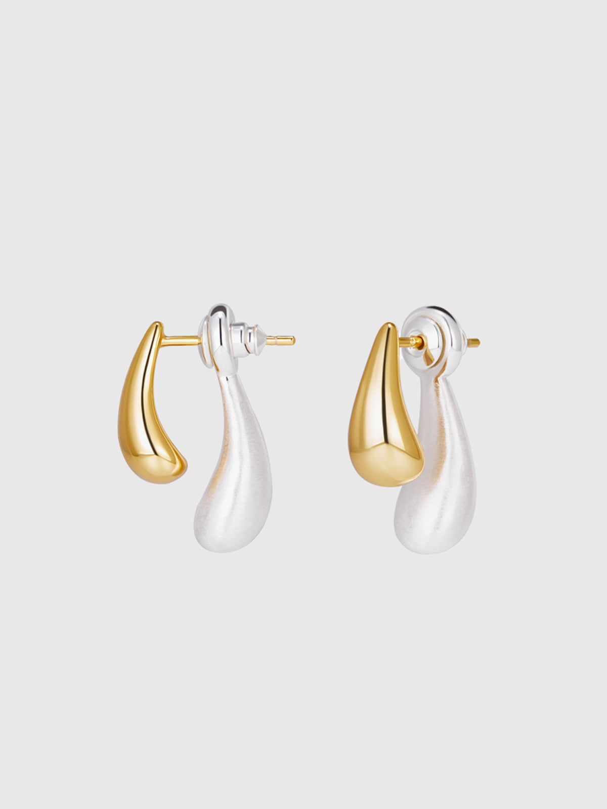 Two-Tone Water Drop Earrings-Massicos