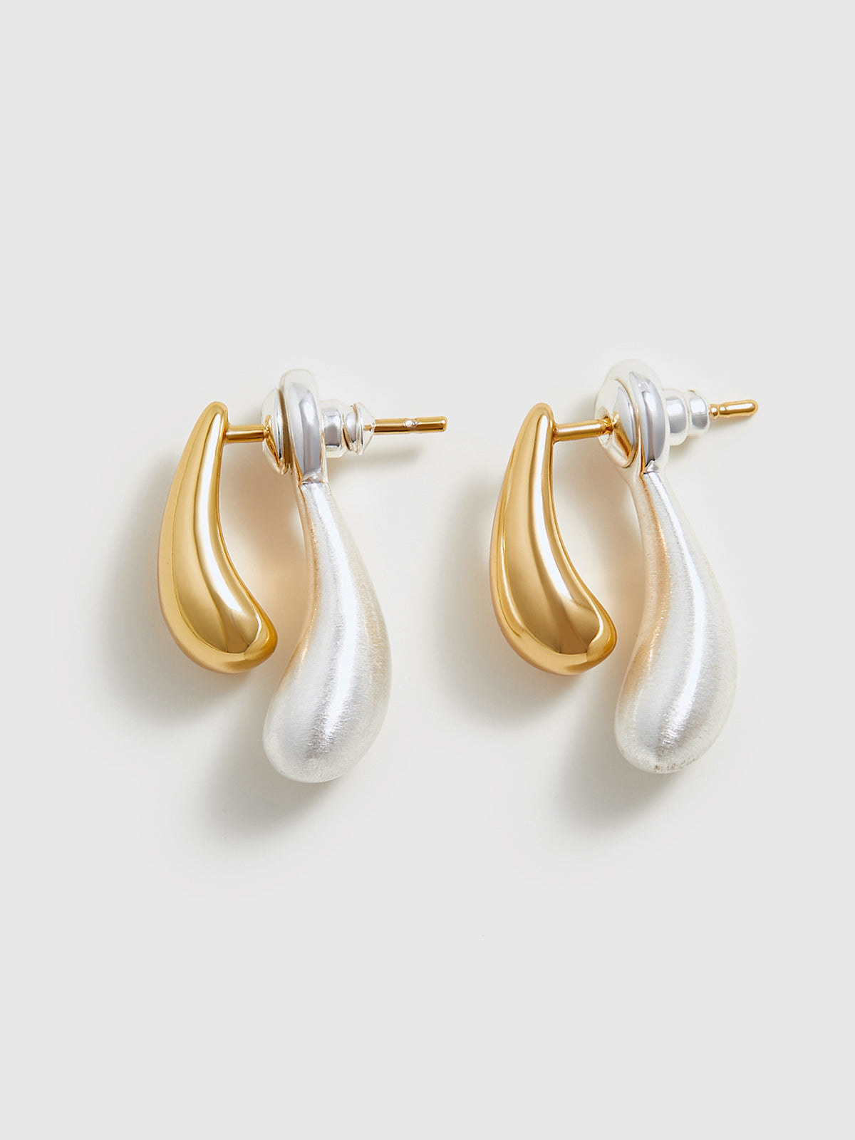 Two-Tone Water Drop Earrings-Massicos