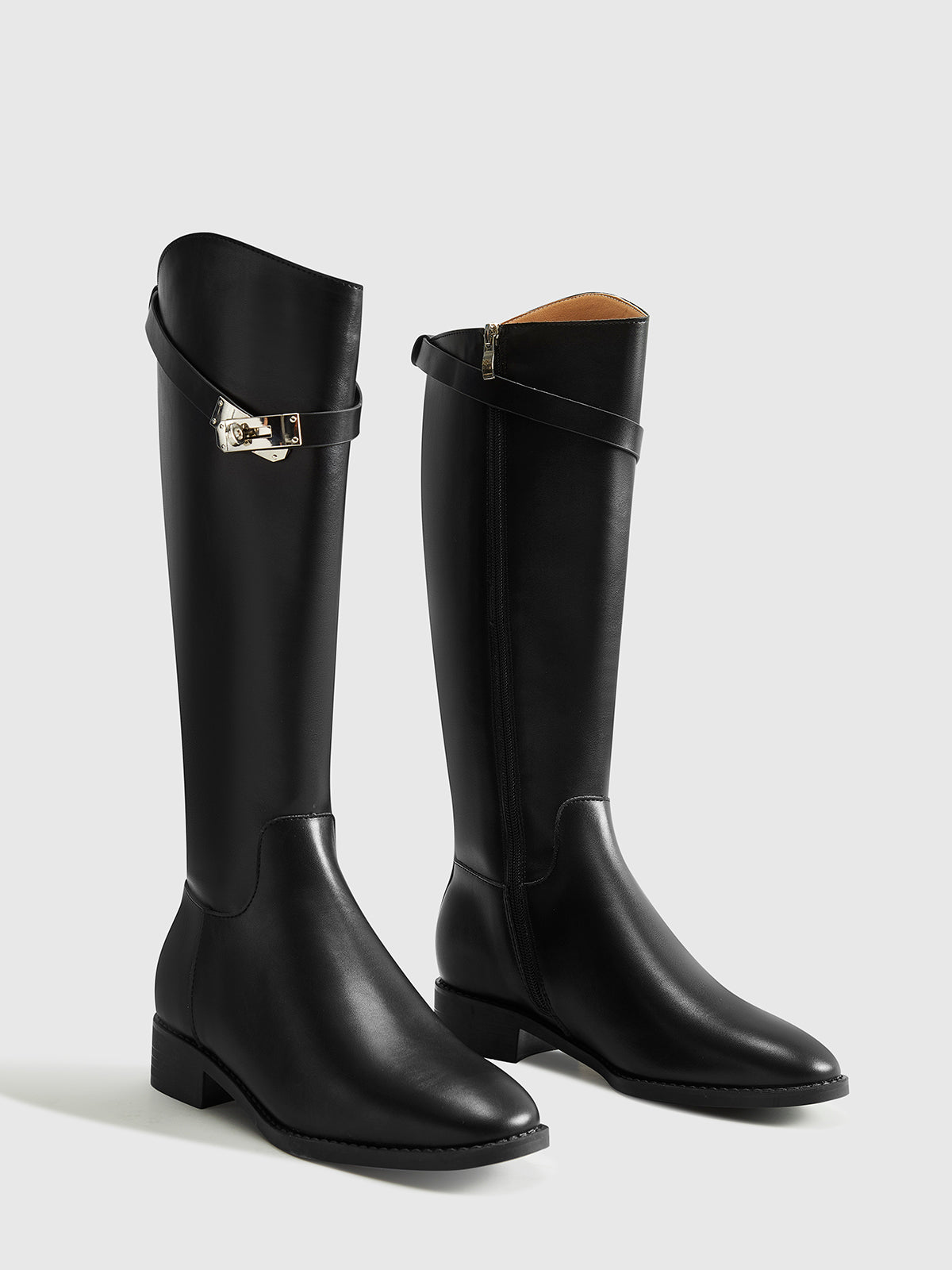 Belted Knee-High Knight Boots-Massicos