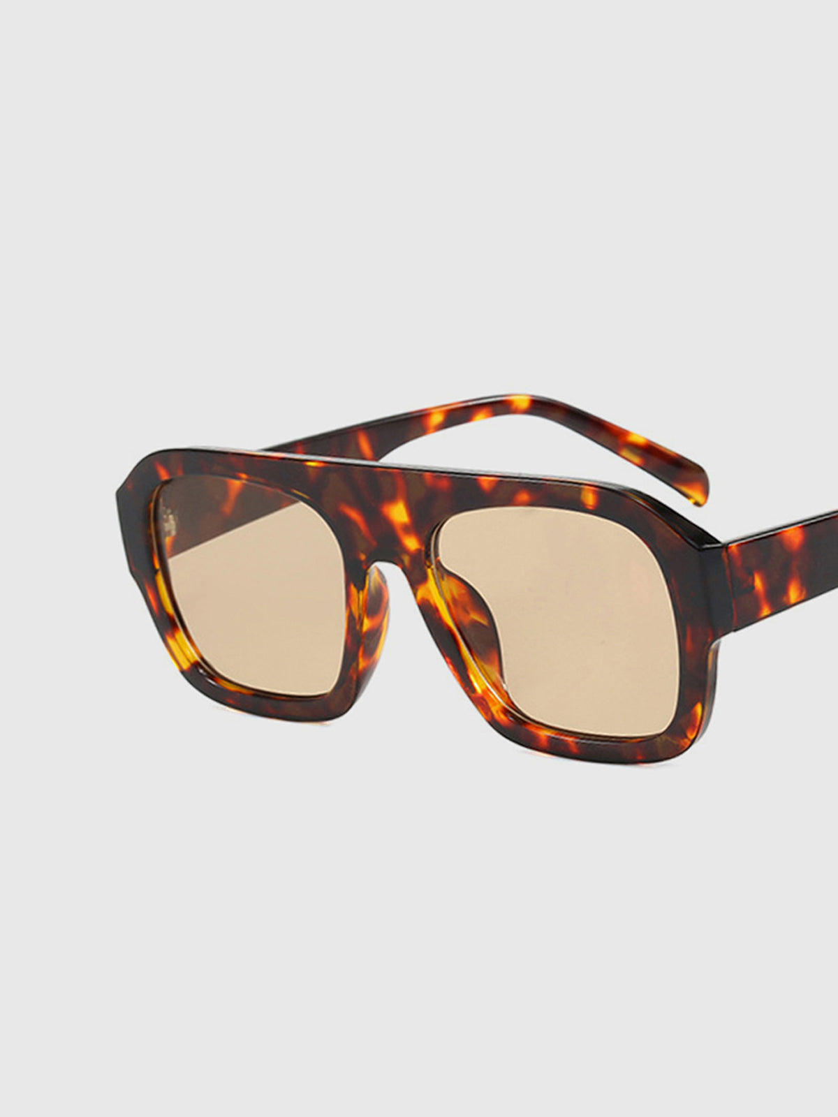 Leopard Printed Square Sunglasses-Massicos