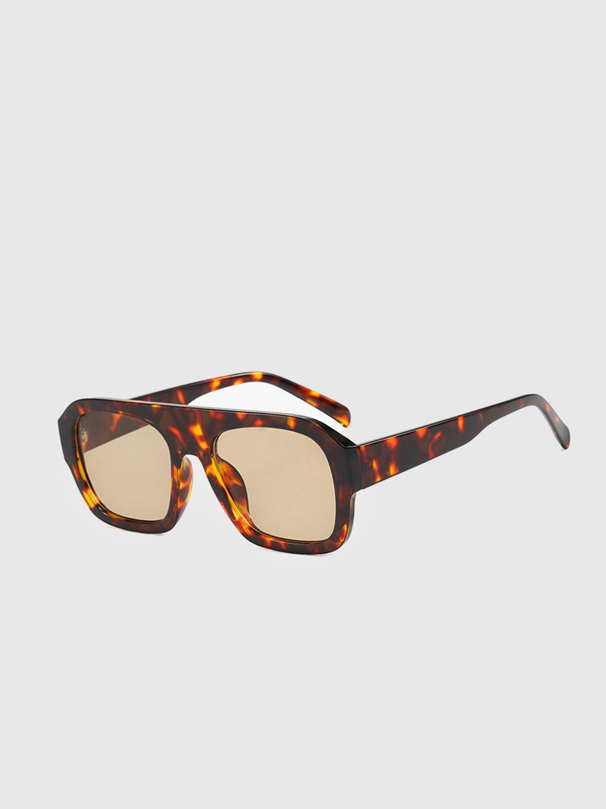 Leopard Printed Square Sunglasses-Massicos