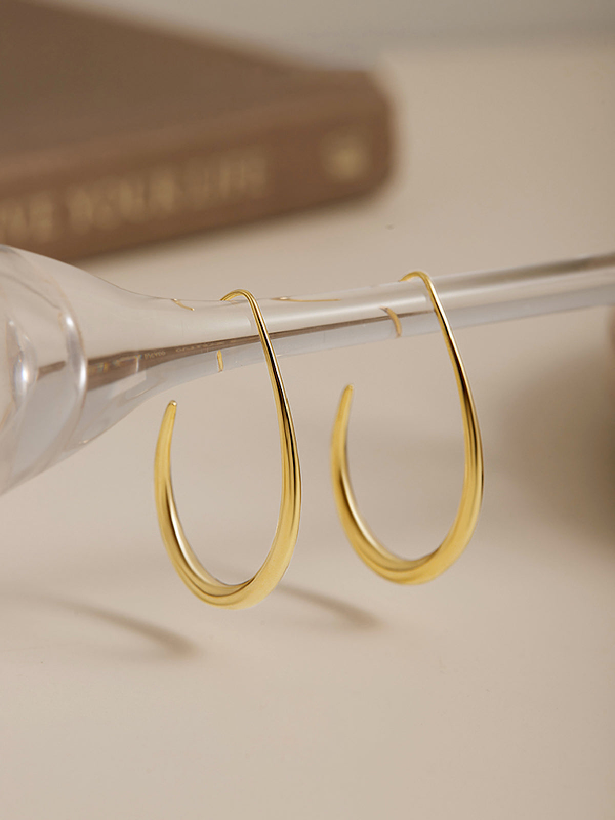 Golden Fluid Hoop Earrings-Massicos