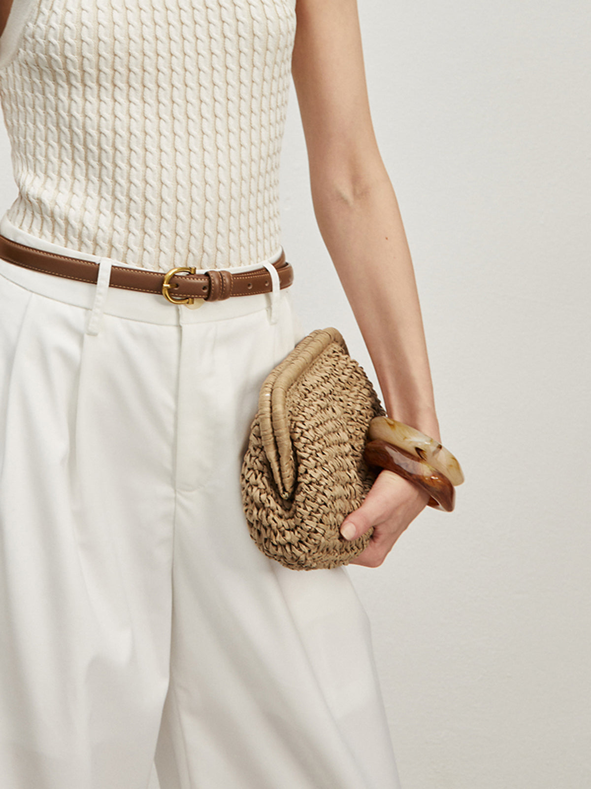 Straw Clutch Bag-Massicos