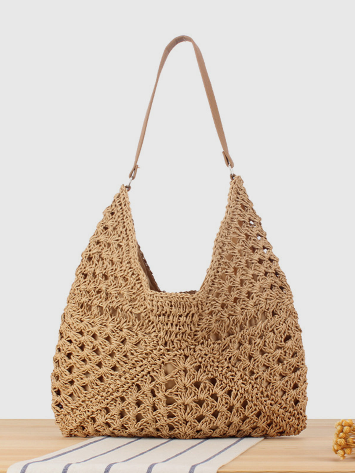 Vintage Crochet Macrame Shoulder Bag-Massicos