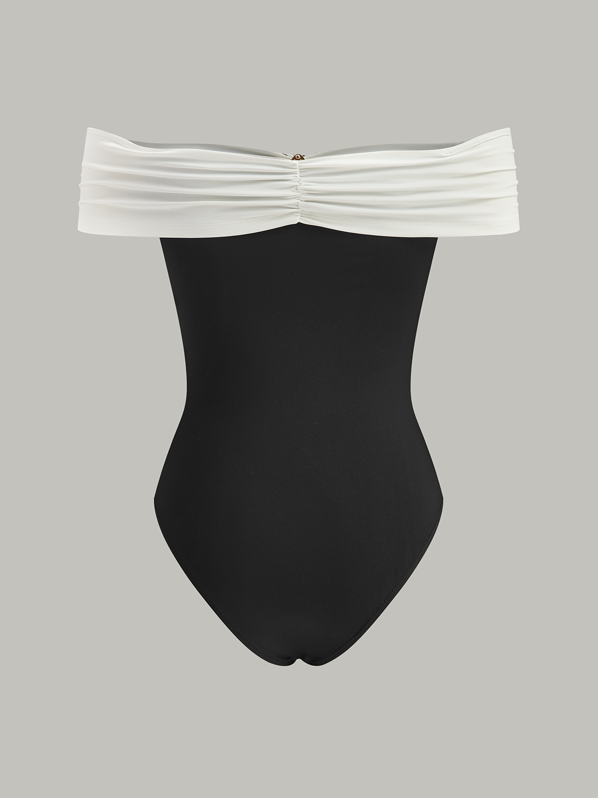 Metal Decor Off-Shoulder Bodysuit-Massicos