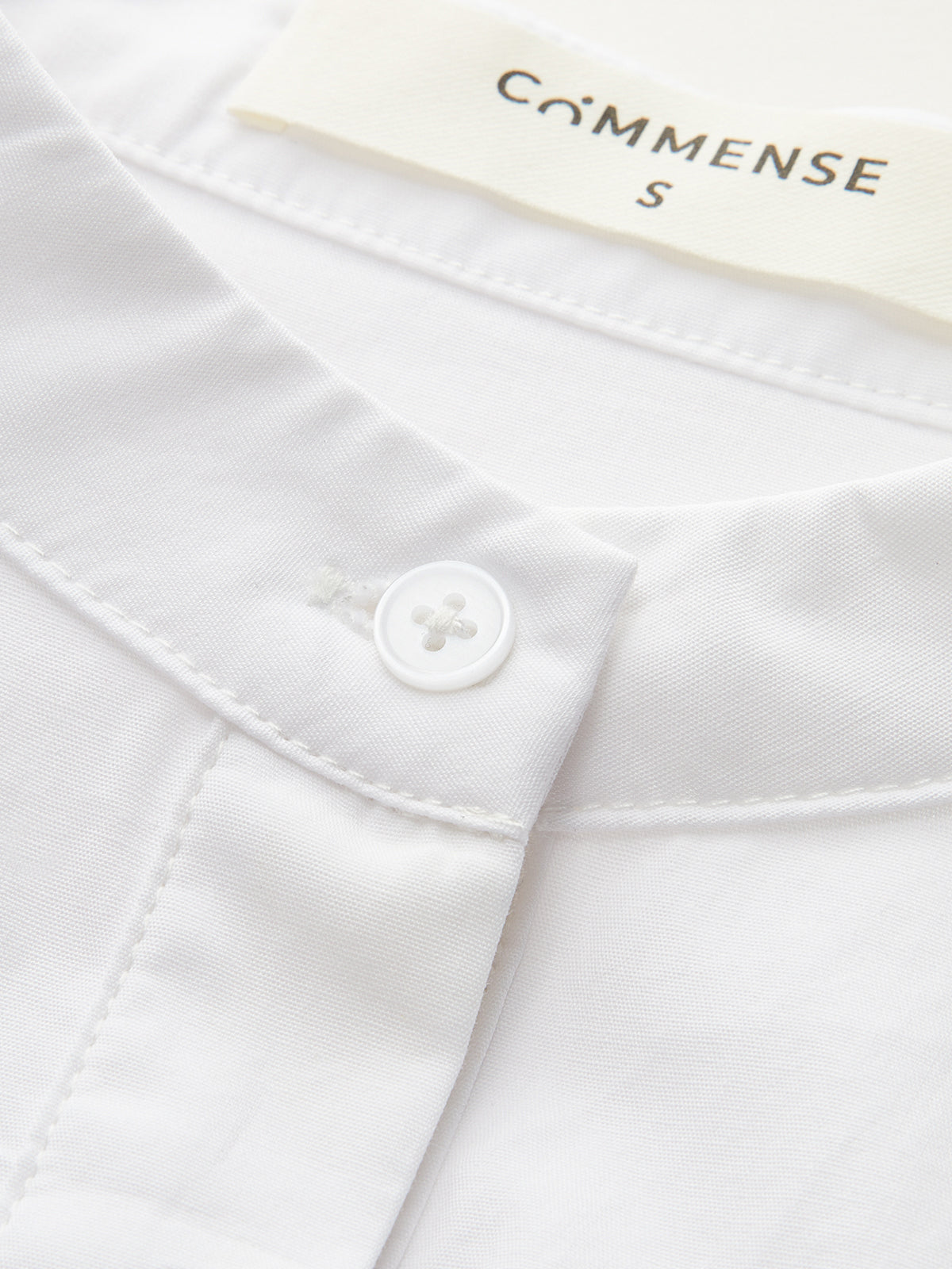 Mandarin-Collar Cap-Sleeve Peplum Shirt-Massicos