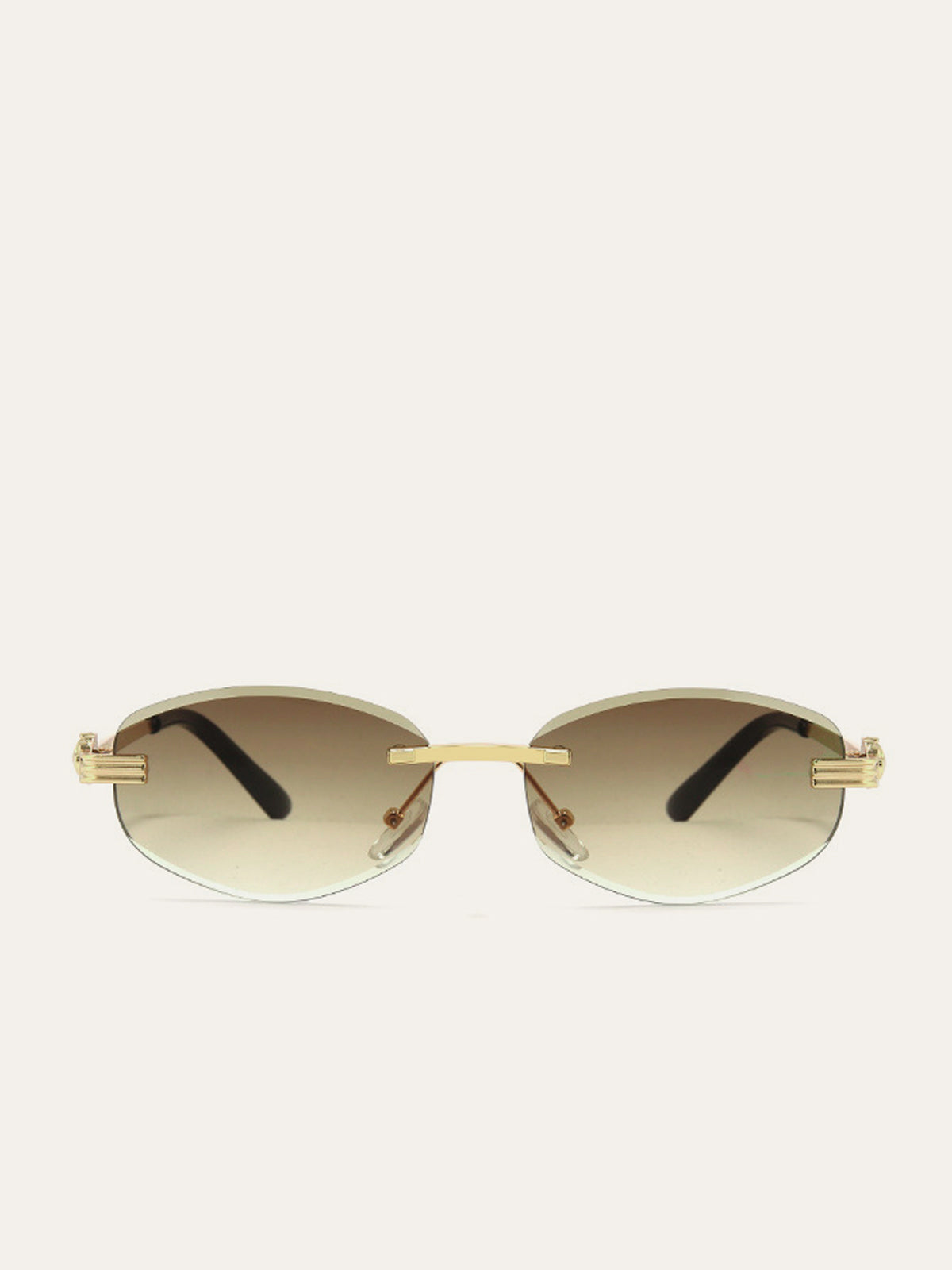 Golden Rimless Gradient Sunglasses-Massicos