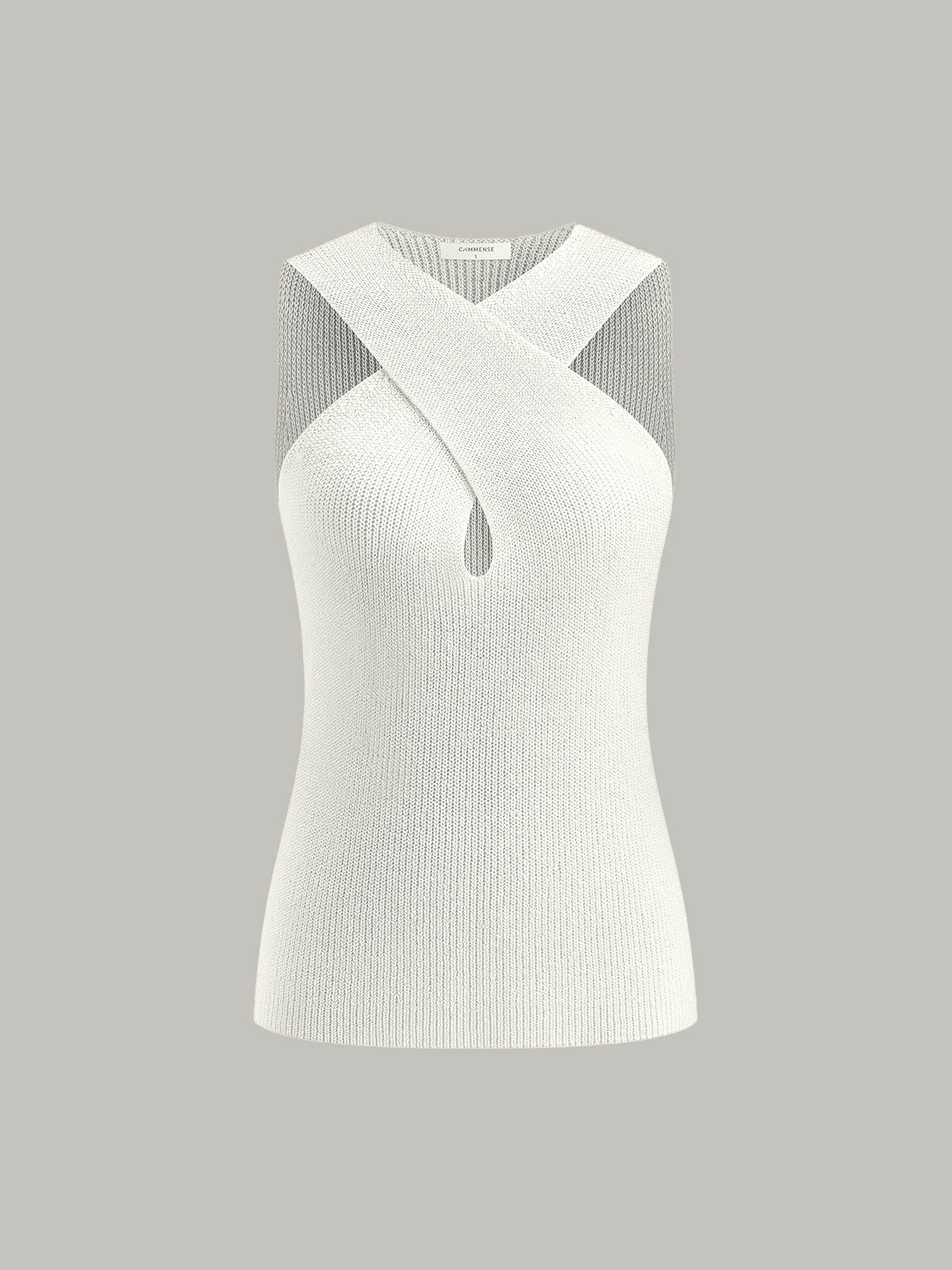 Halter Cross-Over Collar Tank Top-Massicos