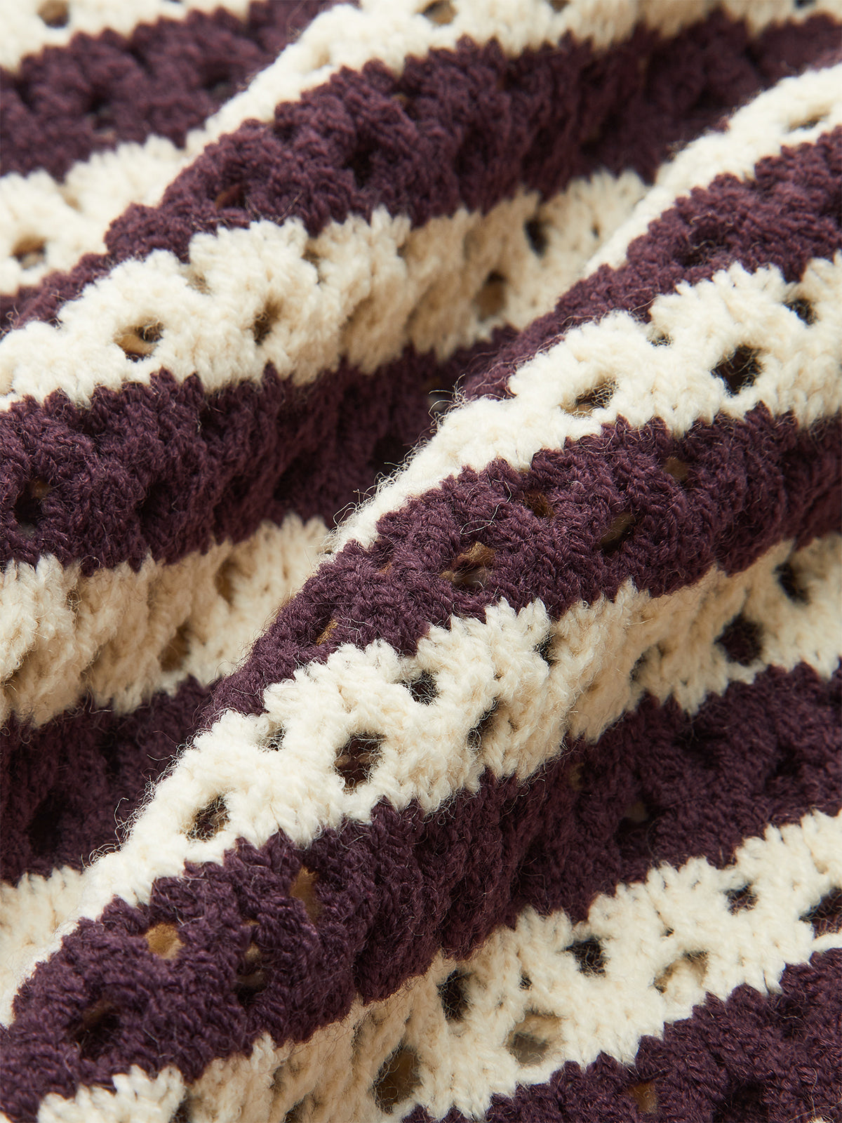 Striped Crochet Knit Cardigan-Massicos