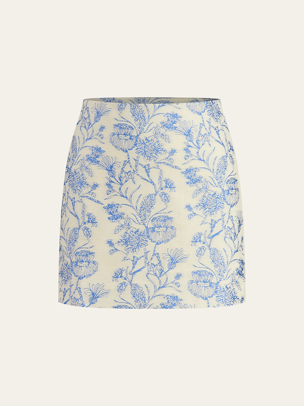 Jacquard Square-Neck Decor-Pockets Skirt Set-Massicos