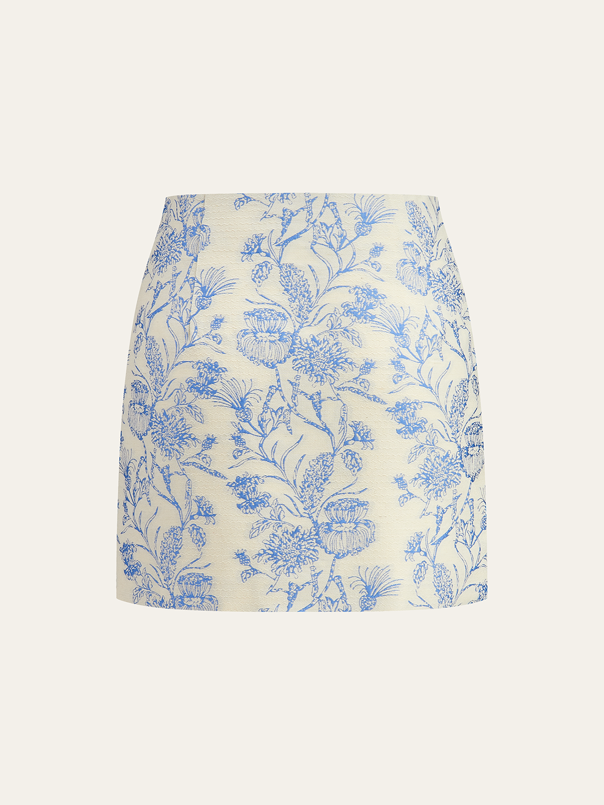 Jacquard Square-Neck Decor-Pockets Skirt Set-Massicos