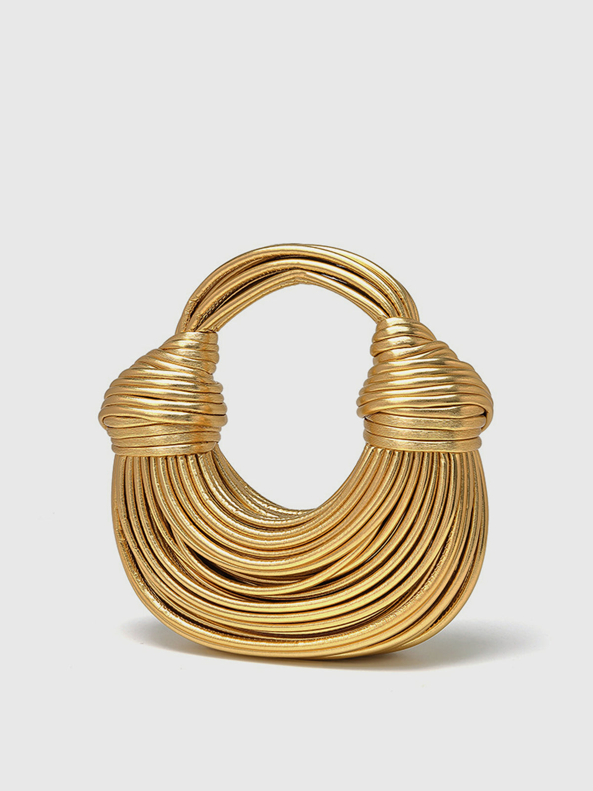 Golden Twisted Hoop Bag-Massicos