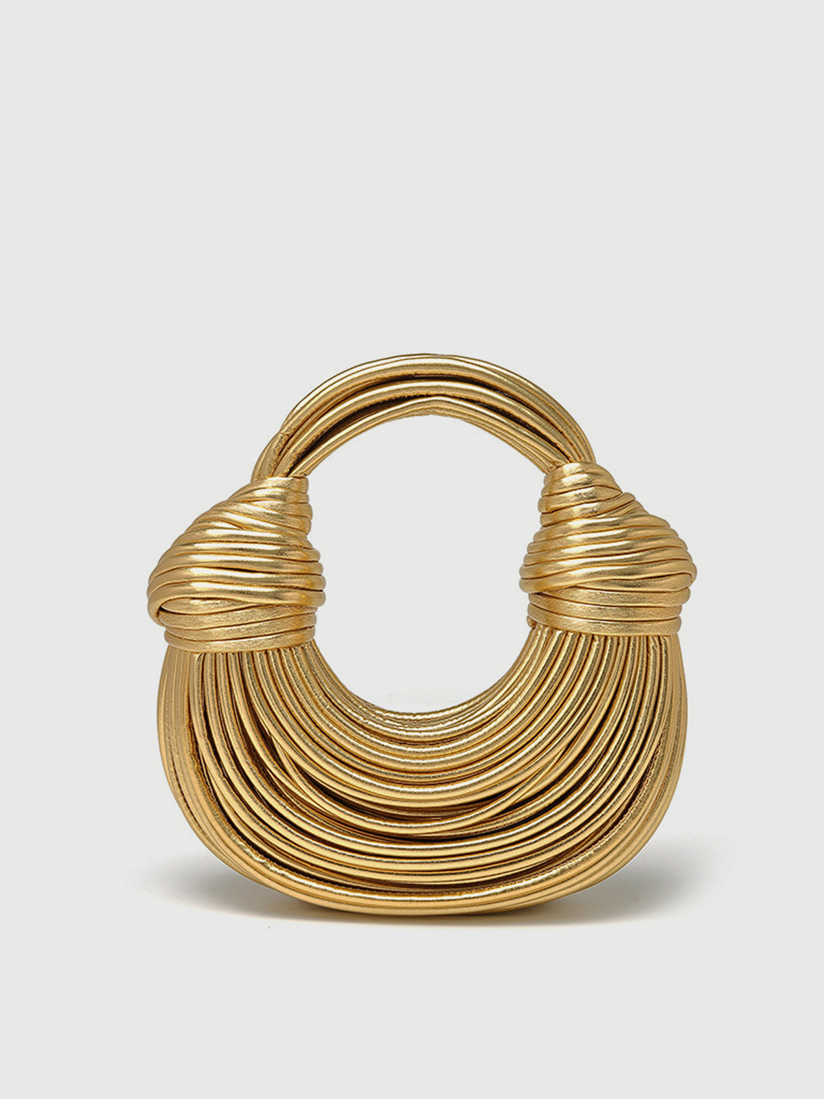 Golden Twisted Hoop Bag-Massicos