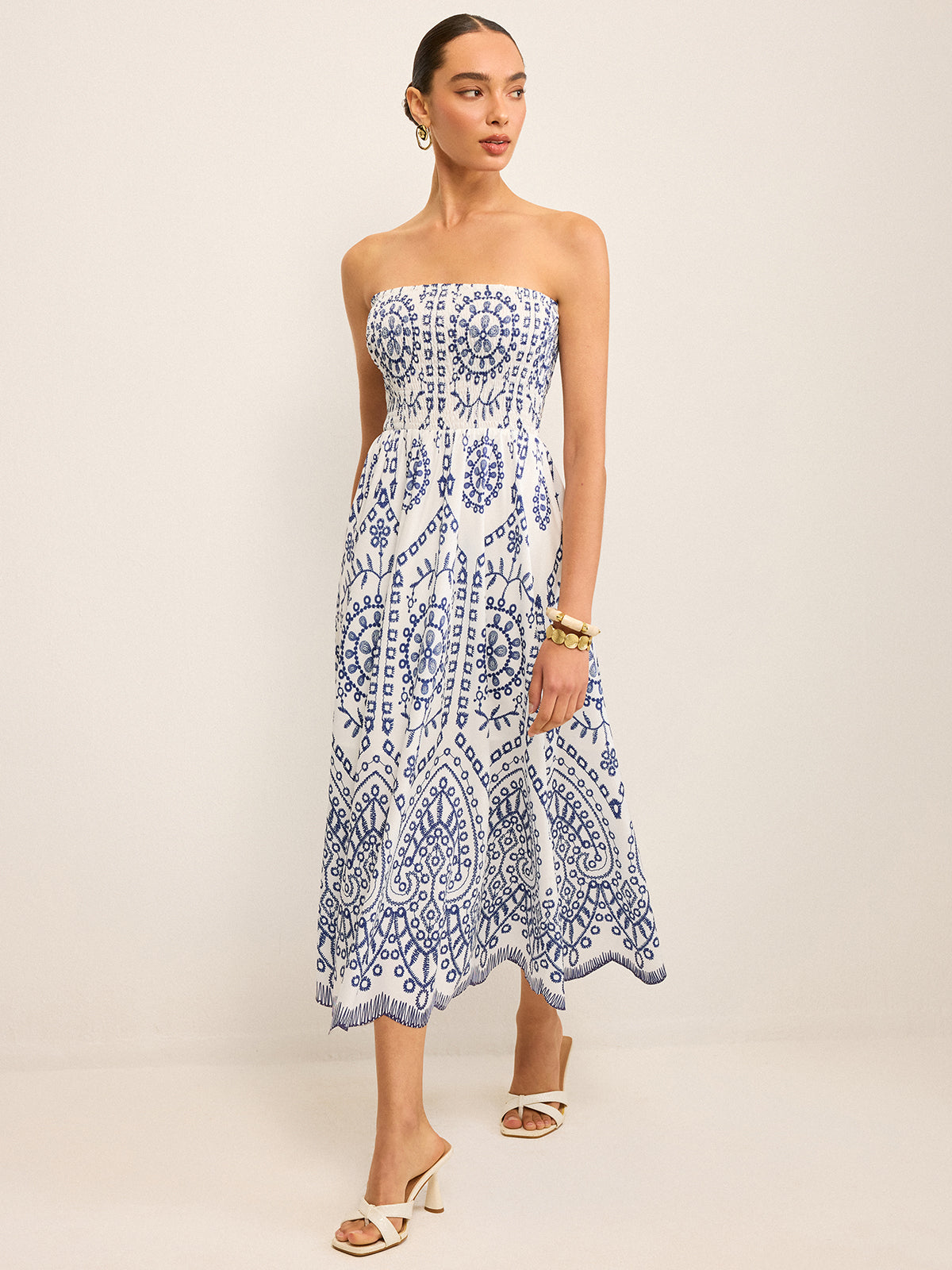 Strapless Boho Maxi Dress-Massicos