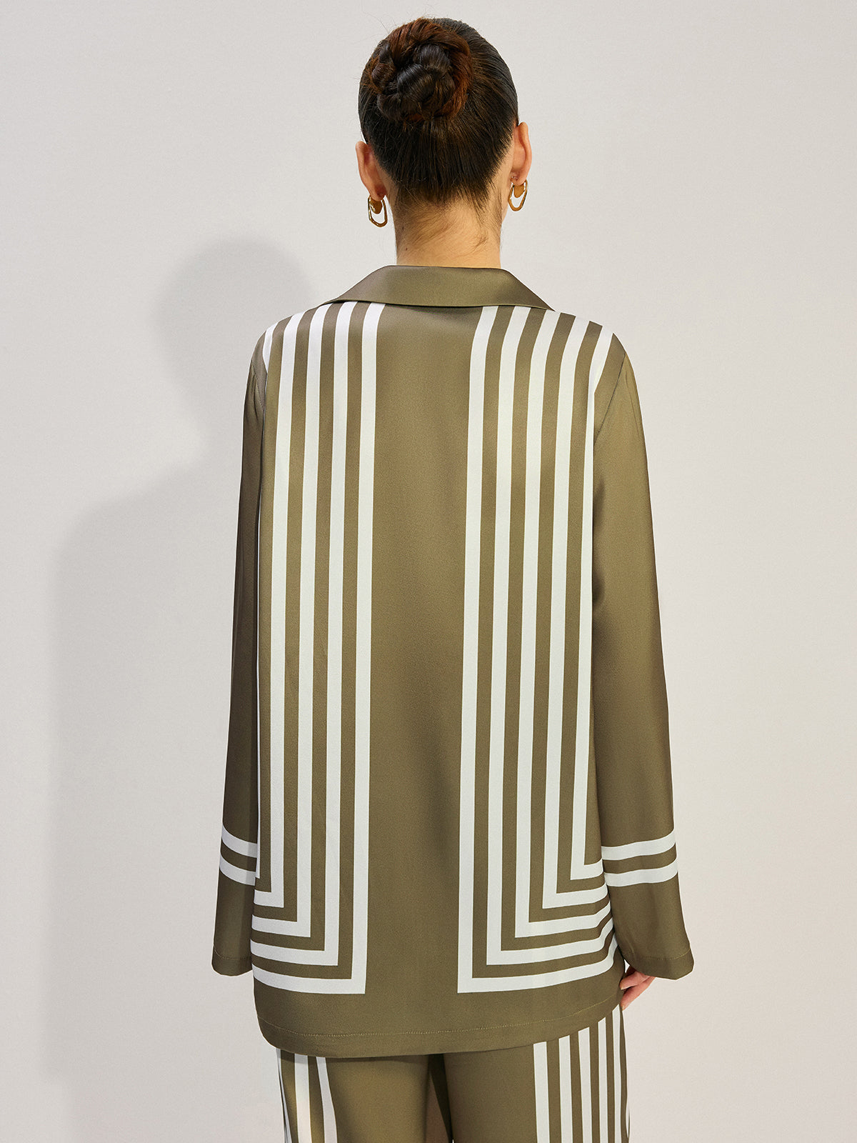 Striped Satin Shirt-Massicos