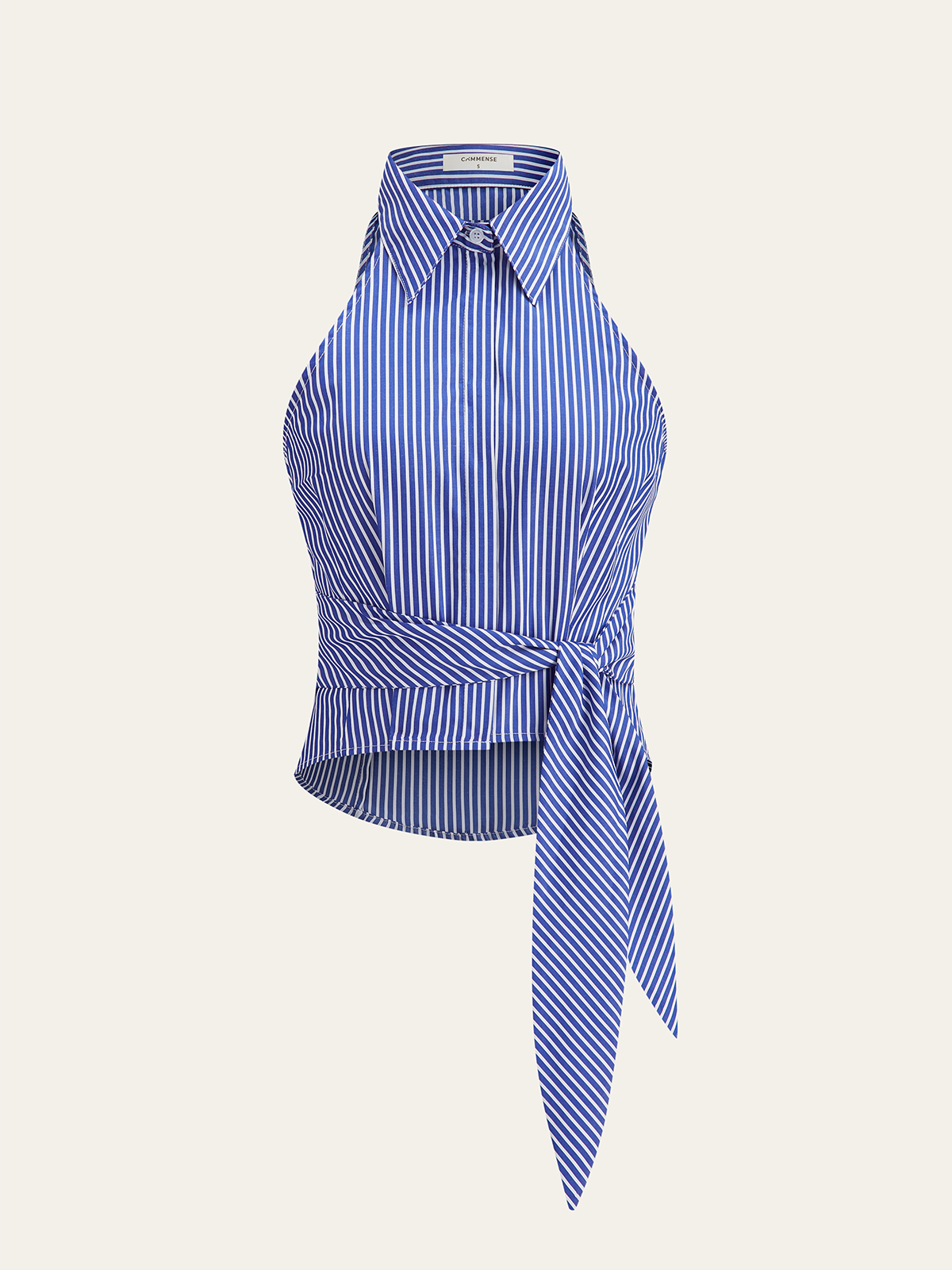 Striped Tie-Waist Crop Top-Massicos