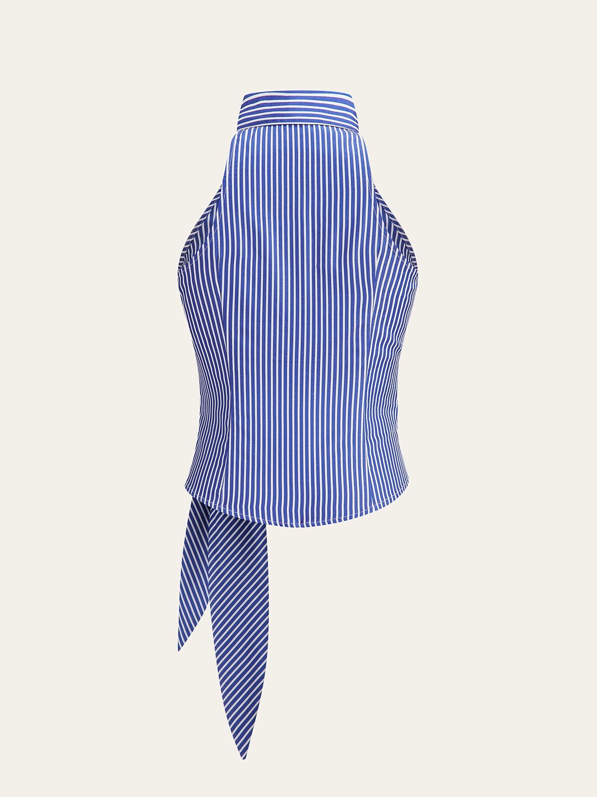 Striped Tie-Waist Crop Top-Massicos