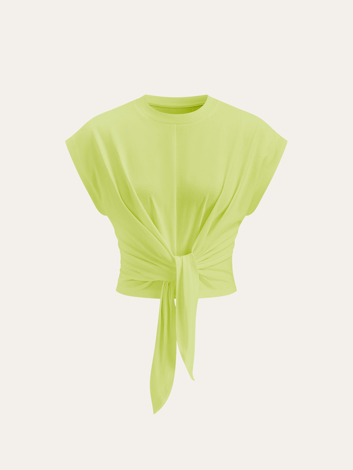 Tie-Front Cap Sleeve Top-Massicos