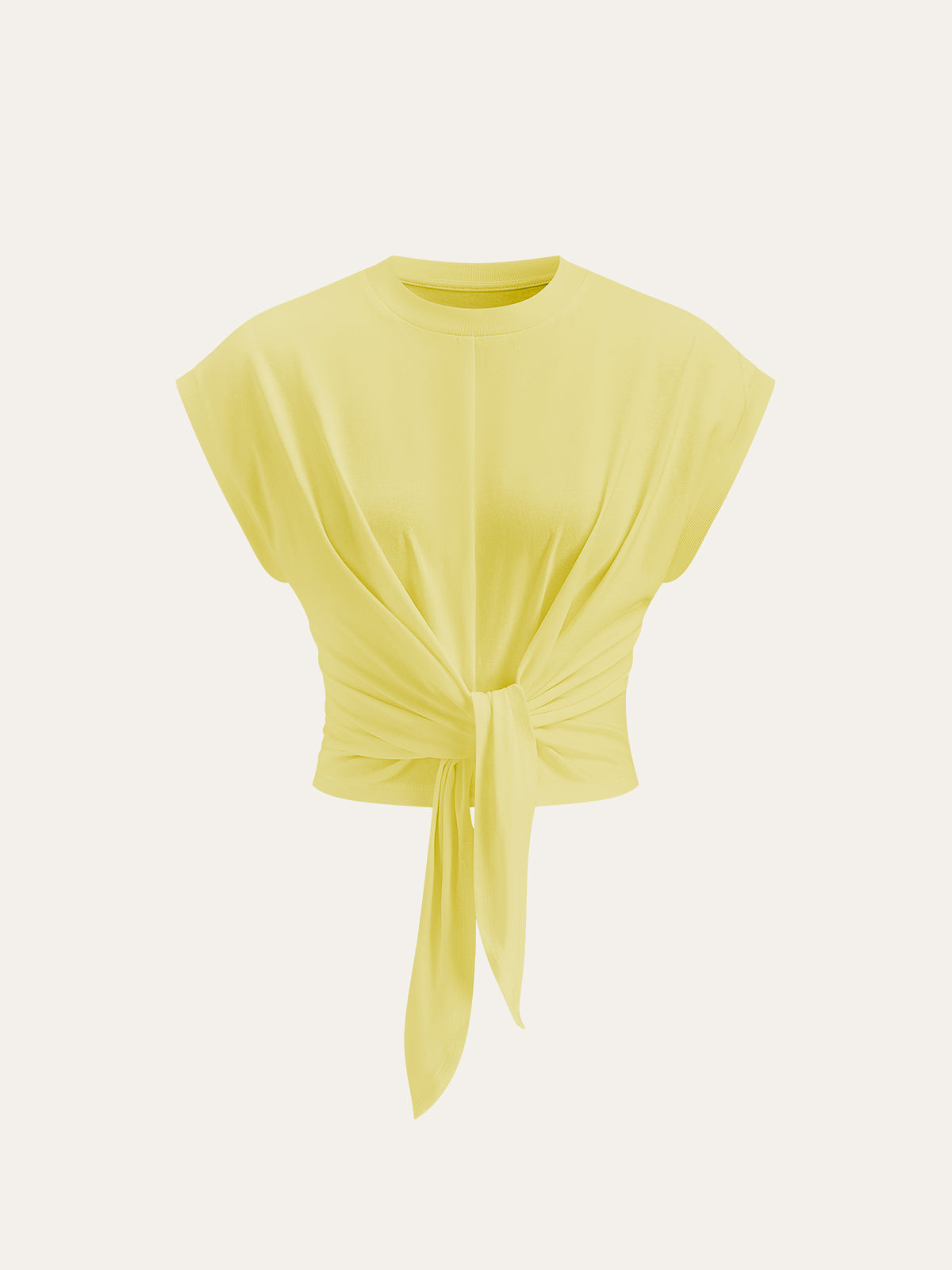 Tie-Front Cap Sleeve Top-Massicos
