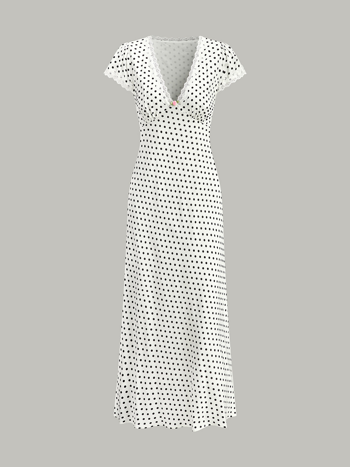 Polka Dot Lace-Trim Dress-Massicos